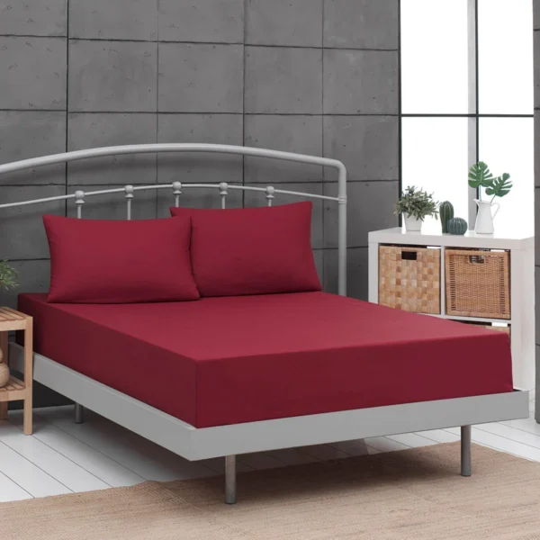 1999_bordo Beauty Home Σεντόνι μονό μονόχρωμο με λάστιχο Art 1999 110x200+30 Μπορντό