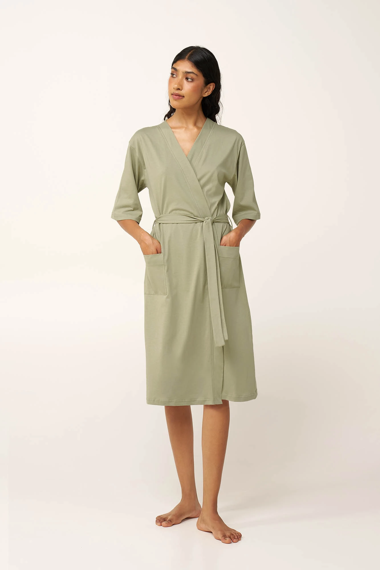 1_0004130885 Γυναικεία Σταυρωτή Ρόμπα από Βαμβάκι