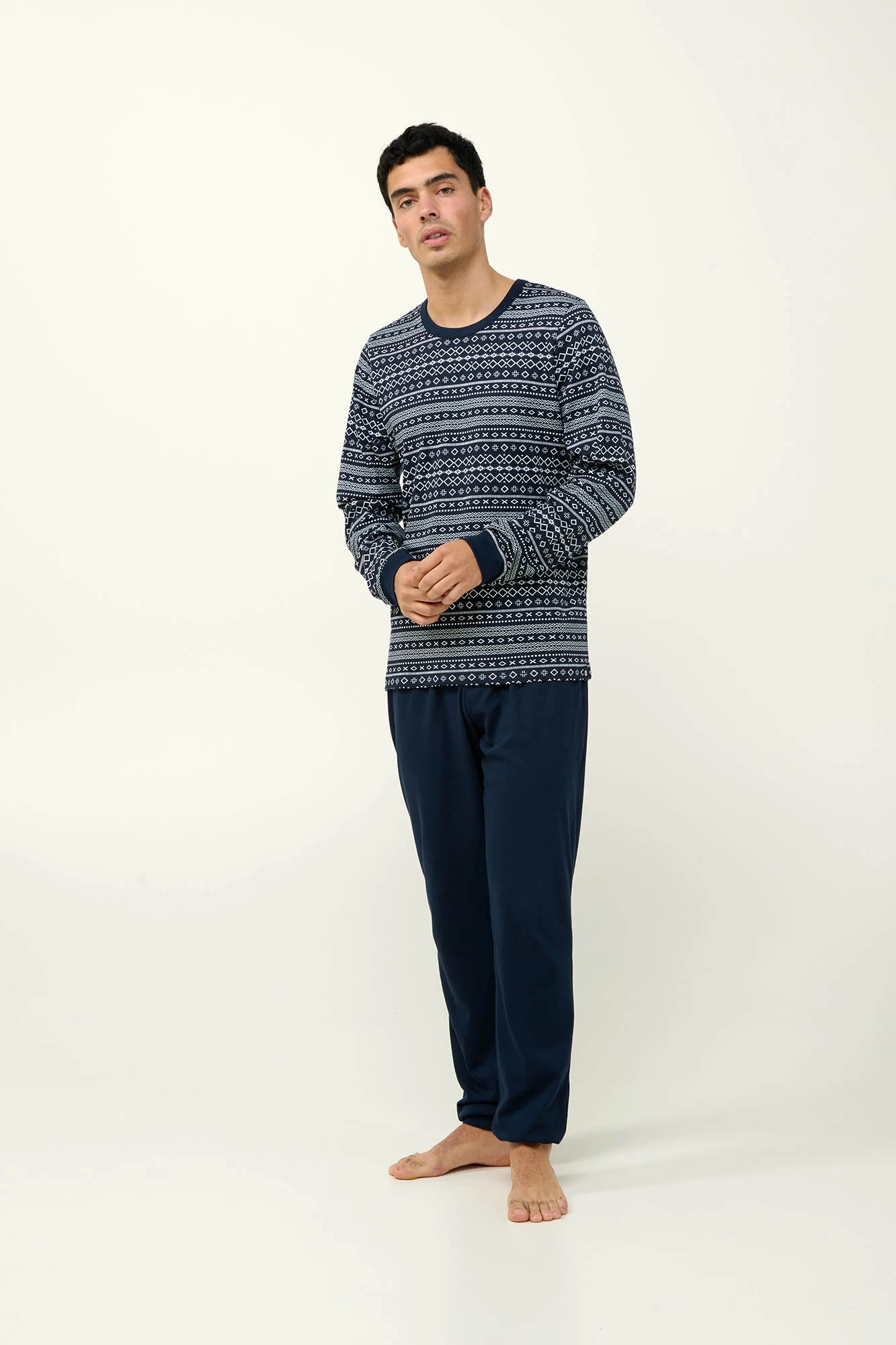 1_0004733819 Ανδιρκή Βαμβακερή Πυτζάμα με Μανσέτες