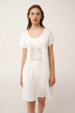 Micromodal Νυχτικό με Κοντό Μανίκι