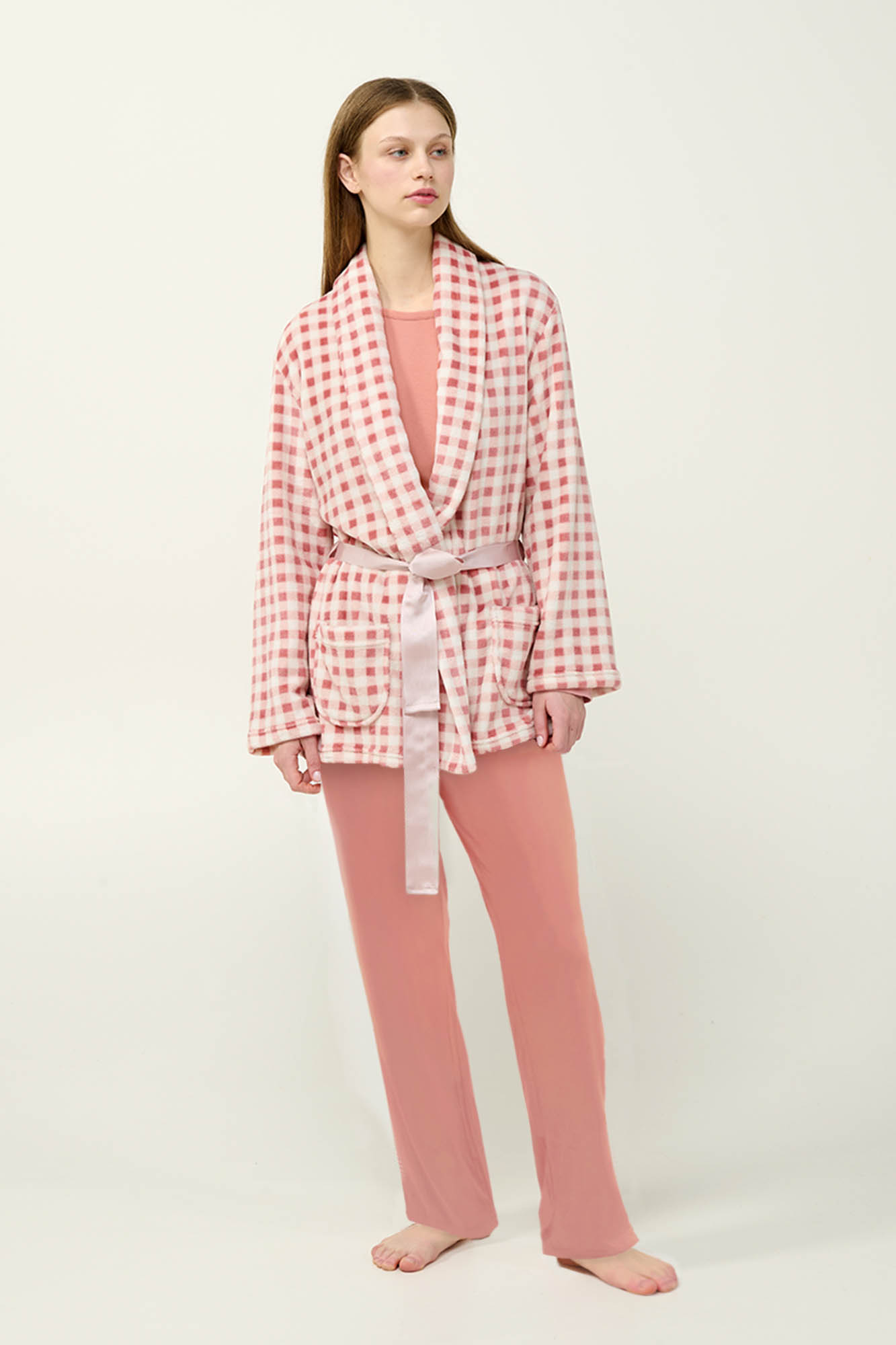 Γυναικεία Σταυρωτή Καρό Ρόμπα