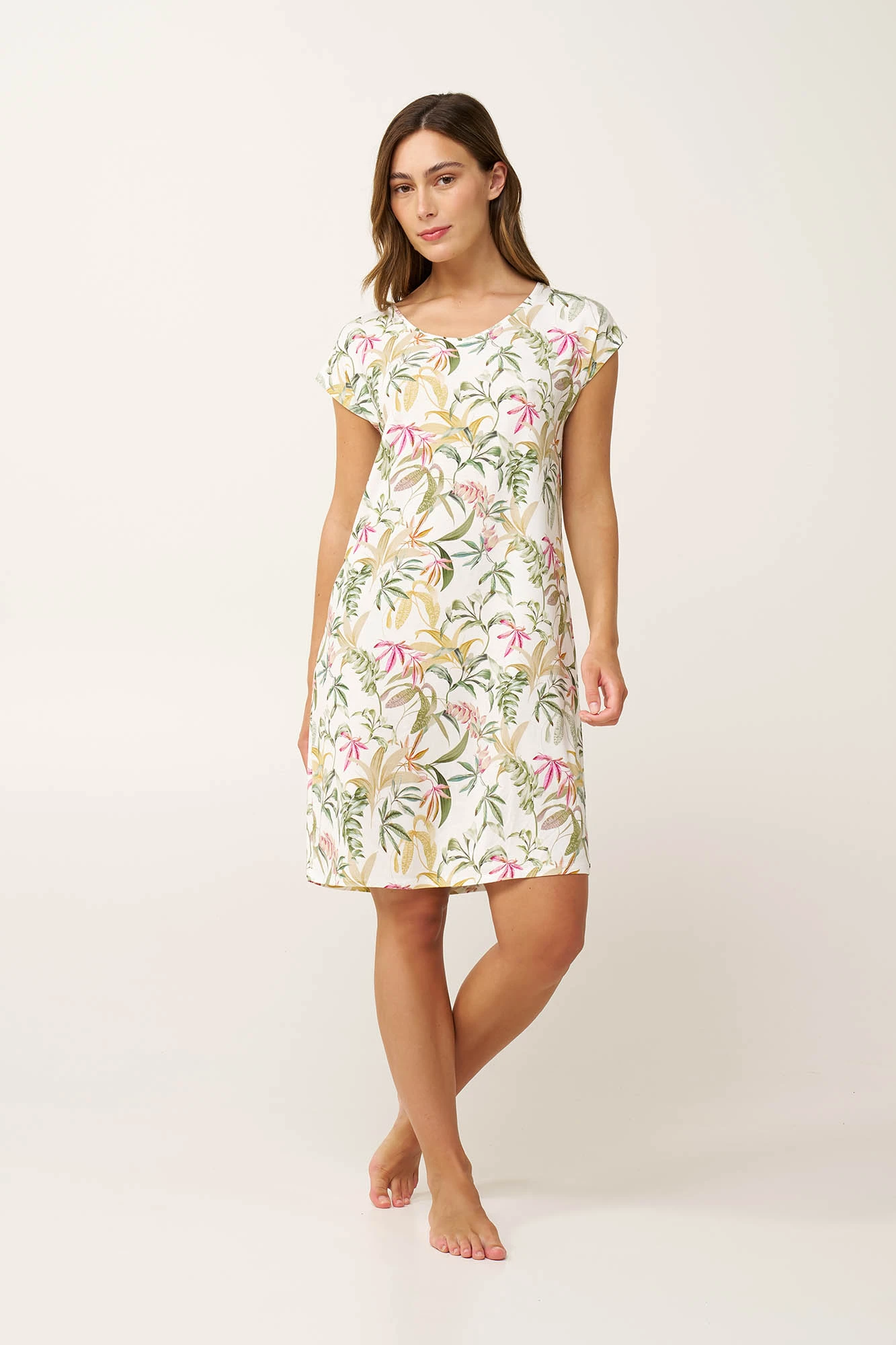 Micromodal Νυχτικό με Botanical Print