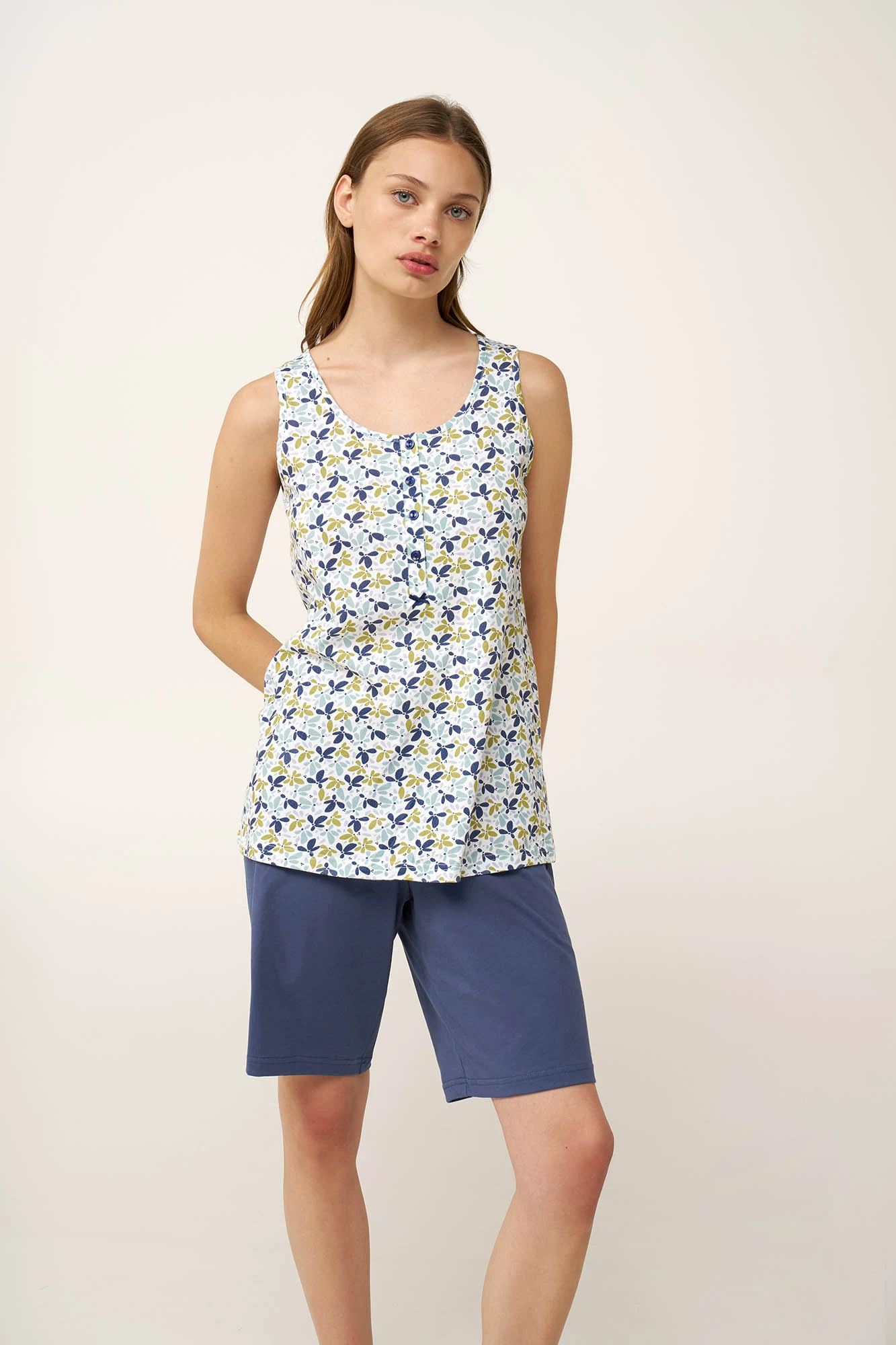 Αμάνικη Γυναικεία Βαμβακερή Πυτζάμα