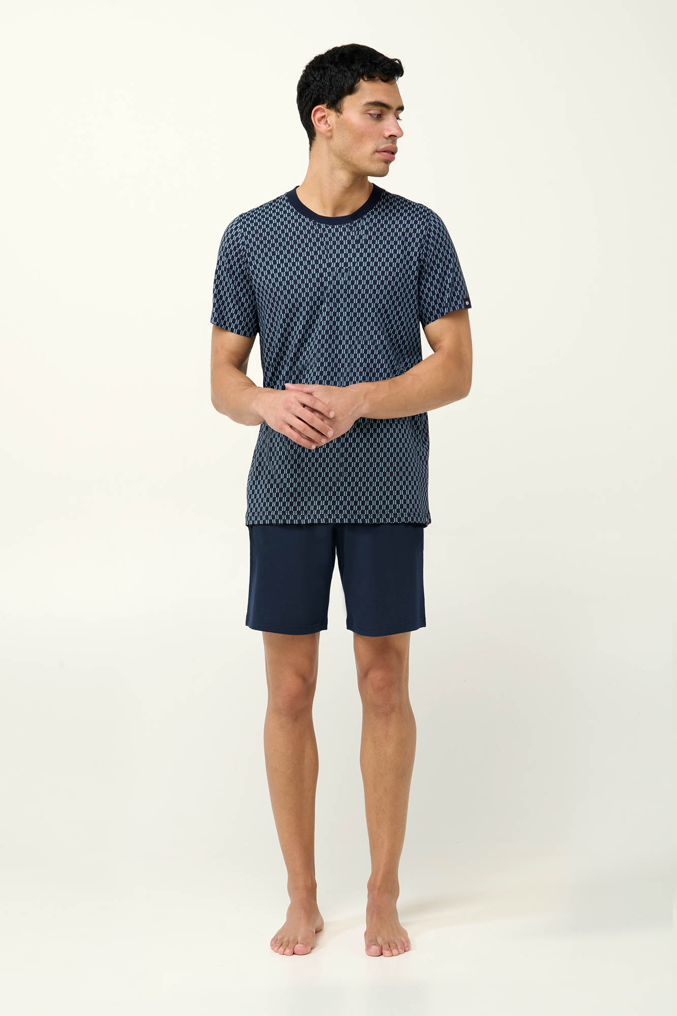 Ανδρική Βαμβακερή Πυτζάμα με Κοντό Μανίκι