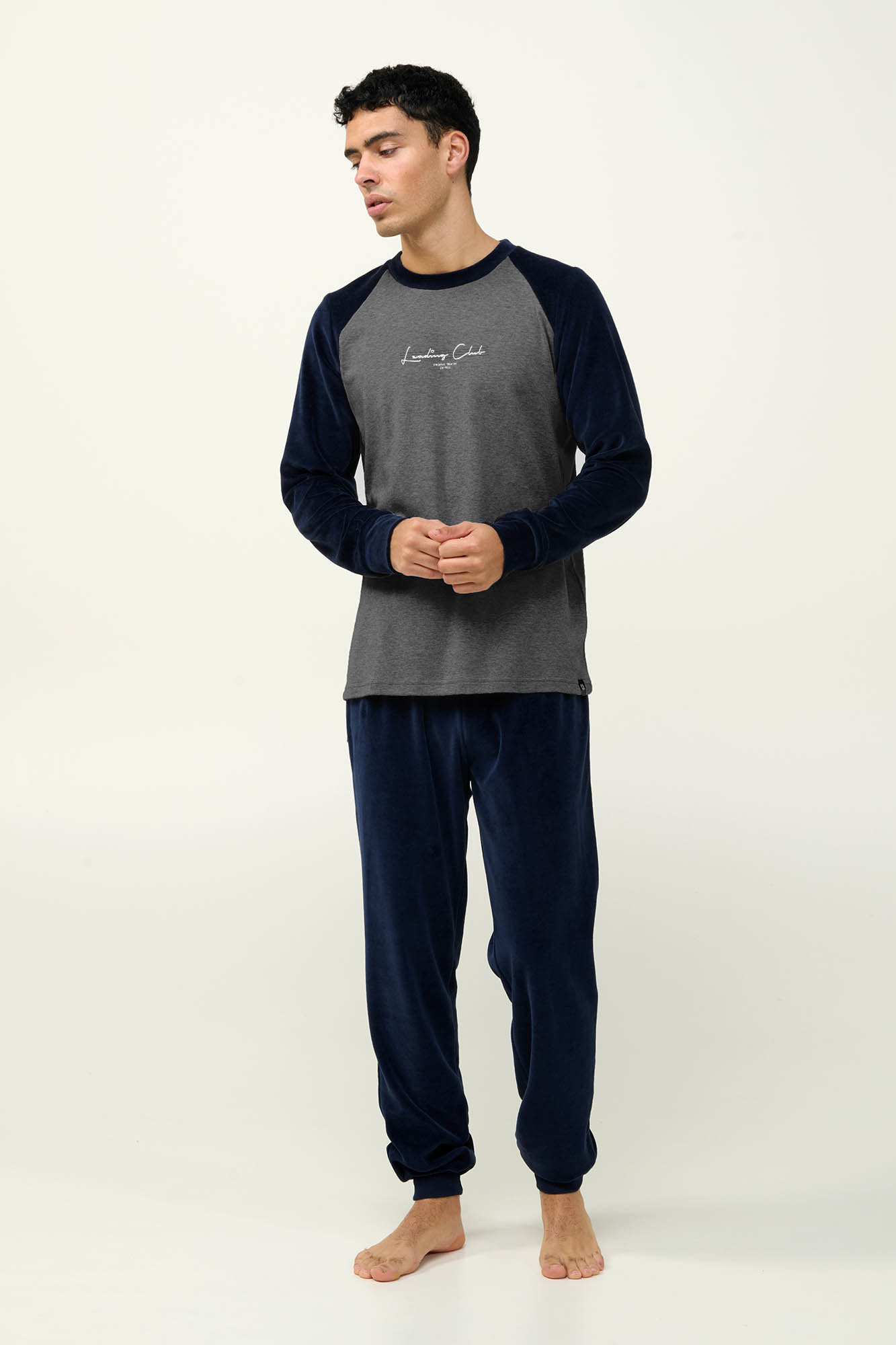 Ανδρική Velvet Πυτζάμα με Μανσέτες