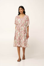 Καλοκαιρινό Γήινο Φόρεμα Από Ποπλίνα