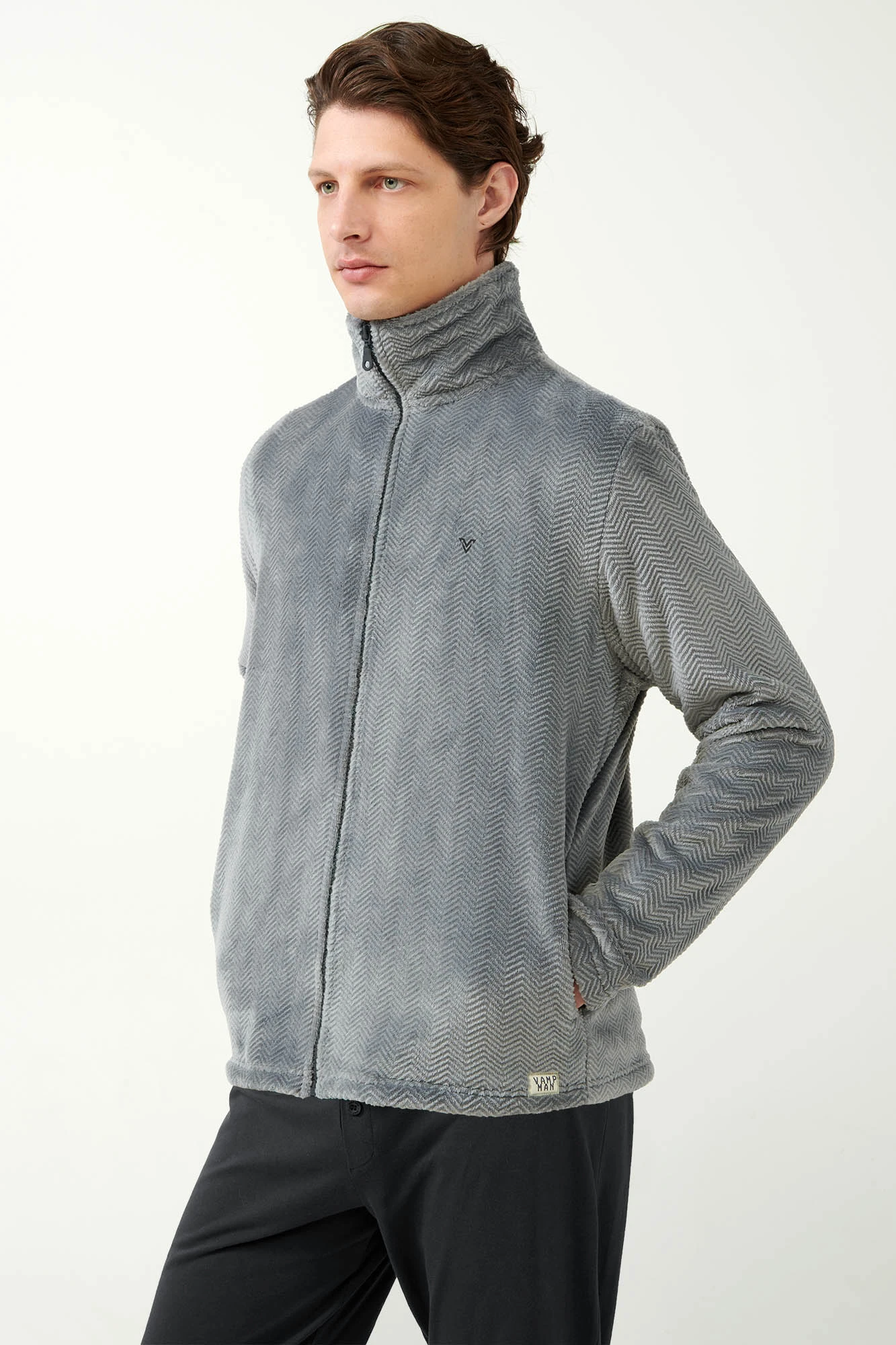 Fleece Ρόμπα Ζιβάγκο με Φερμουάρ