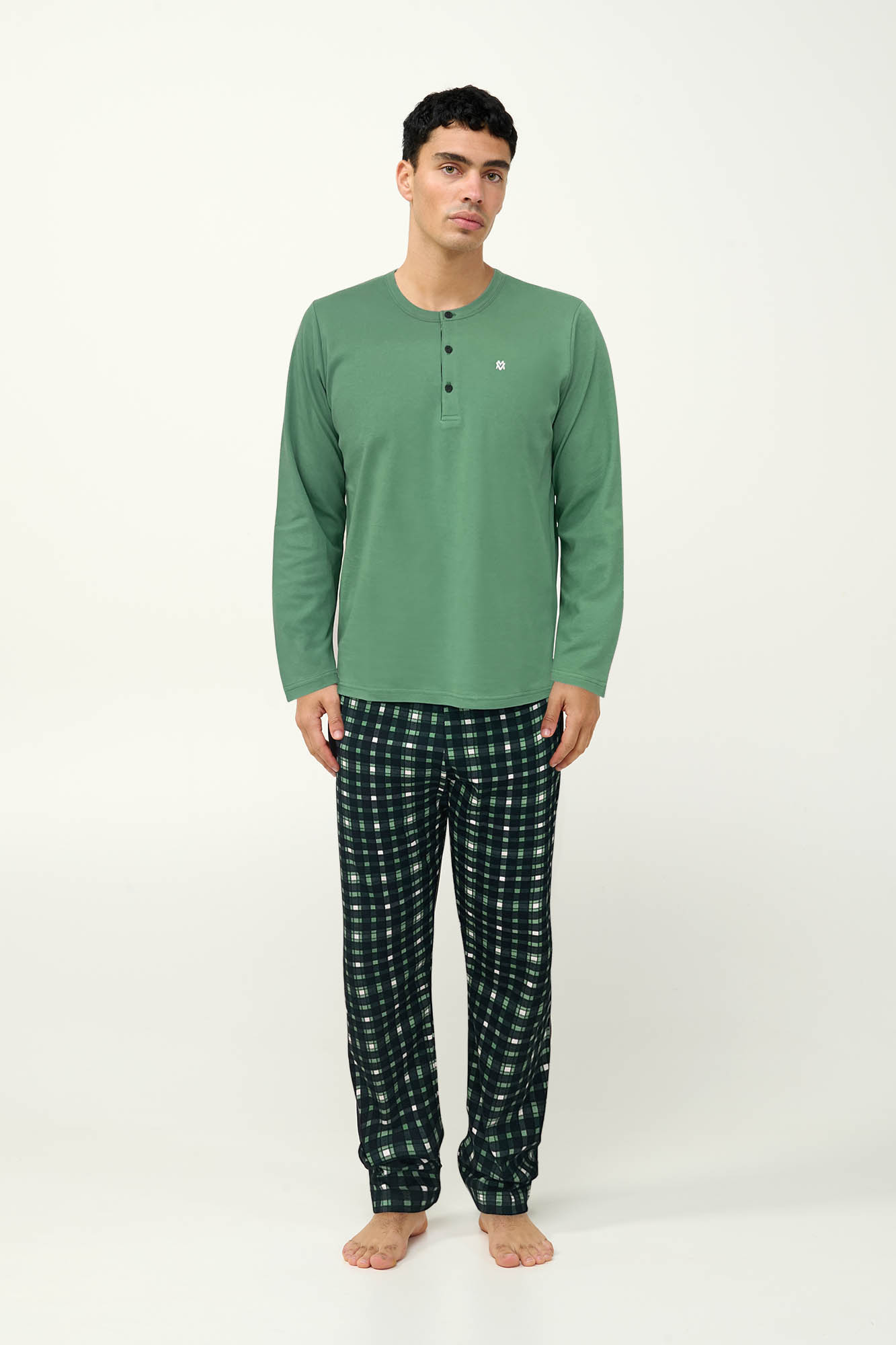 Ανδρική Βαμβακερή Πυτζάμα με Πατιλέτα