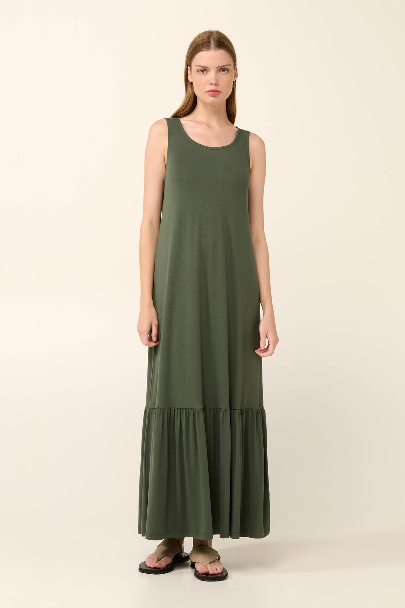 Μονόχρωμο Μακρύ Καλοκαιρινό Φόρεμα