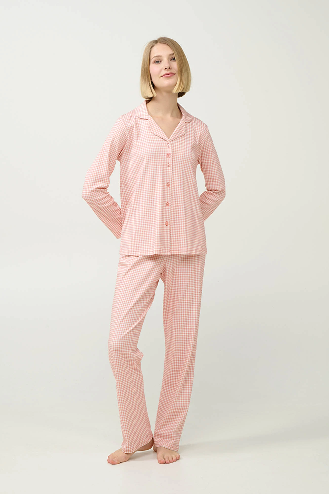 1_0230858733 Βαμβακερή Γυναικεία Κουμπωτή Πυτζάμα