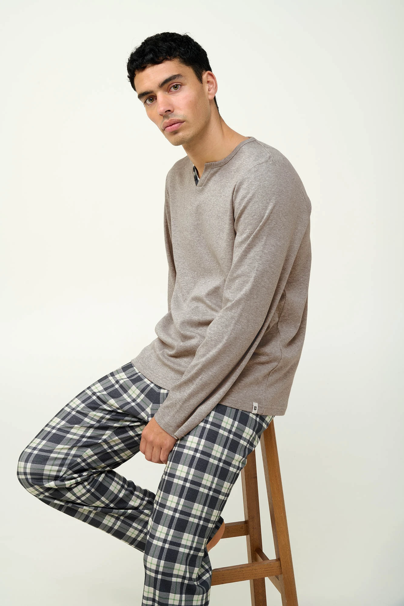 Πυτζάμες Ανδρικές Πικέ V-Λαιμόκοψη