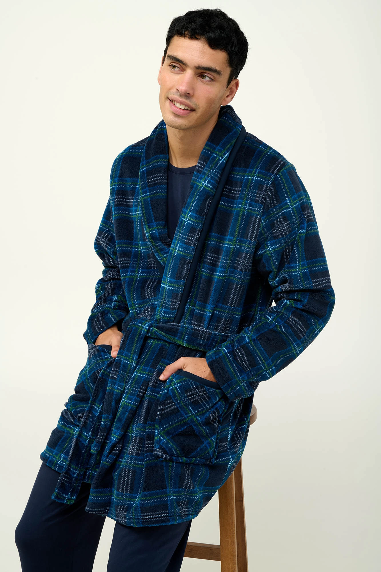 1_0243298747 Ανδρική Σταυρωτή Καρό Ρόμπα