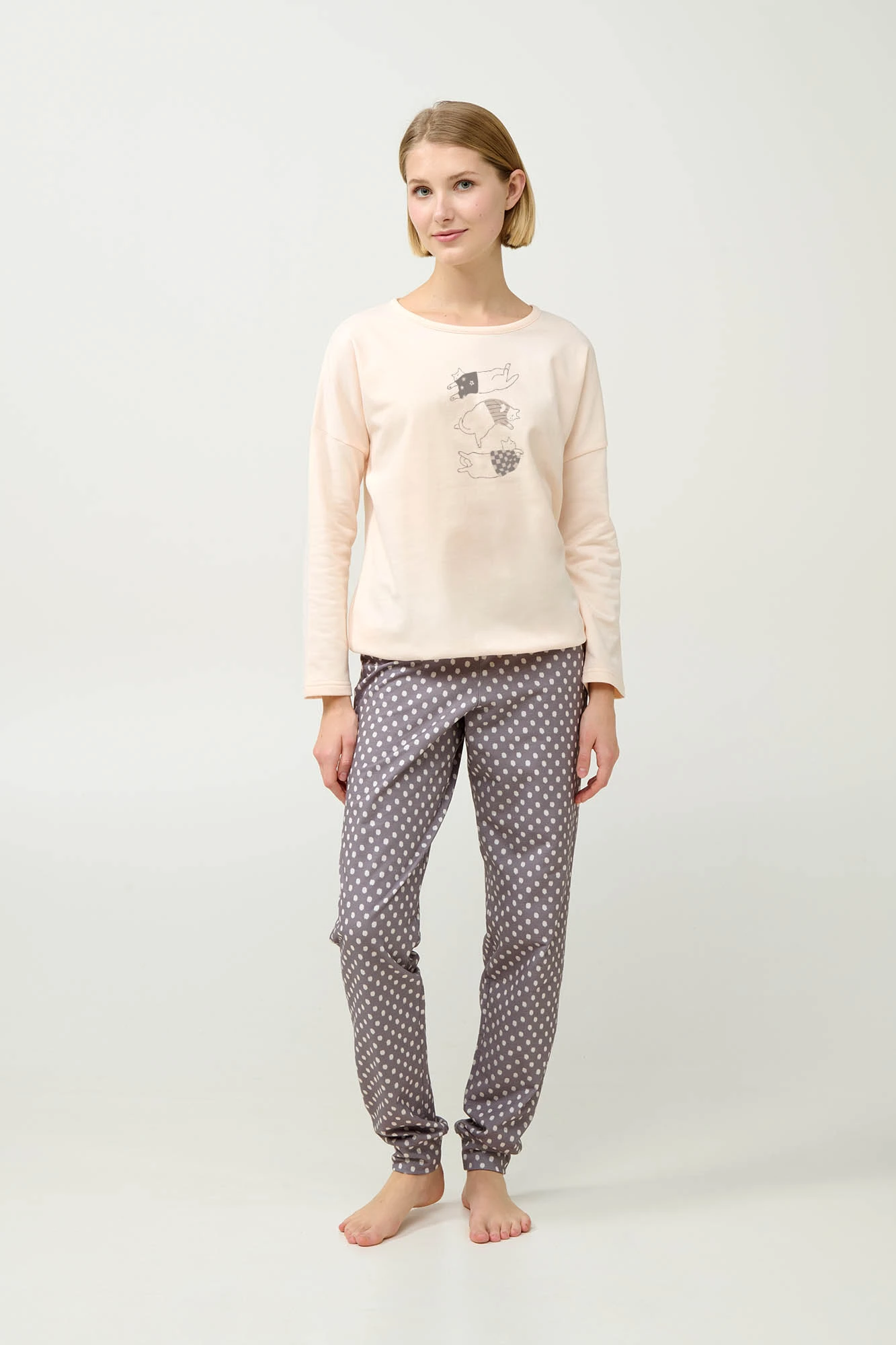 Γυναικεία Φούτερ Πυτζάμα με Μανσέτες