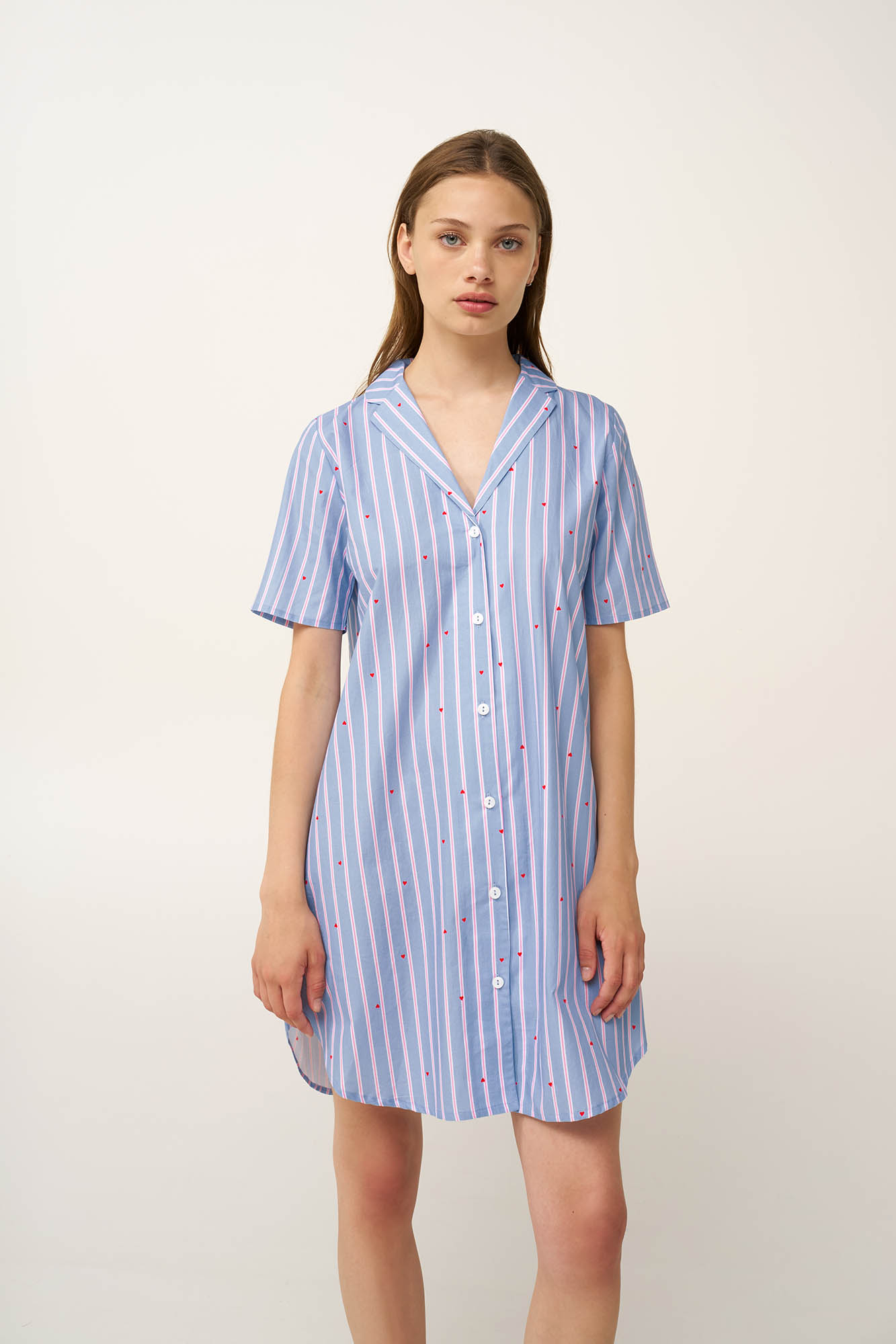 Κουμπωτό Νυχτικό από Ποπλίνα