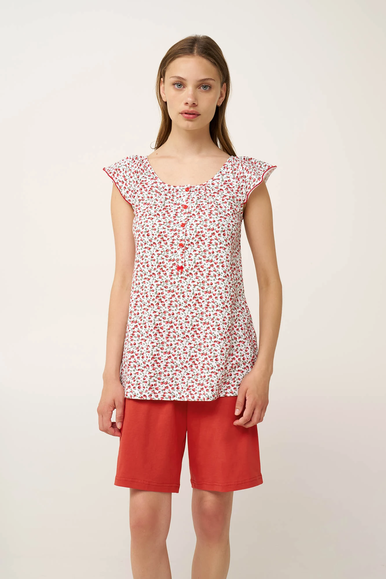 1_0301524360 Βαμβακερή Γυναικεία Πυτζάμα με Πατιλέτα