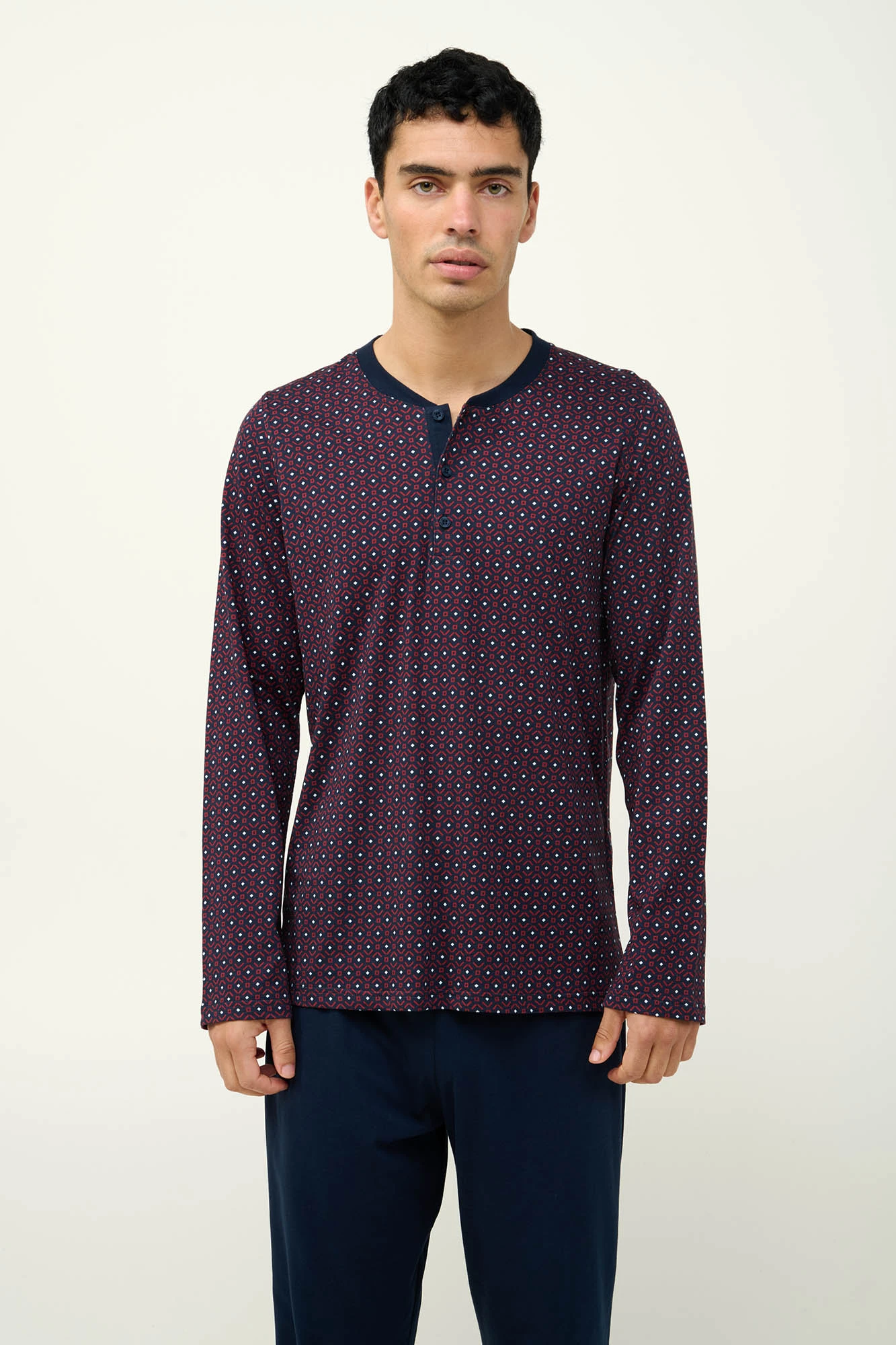 1_0301596312 Ανδρική Βαμβακερή Πυτζάμα με Πατιλέτα