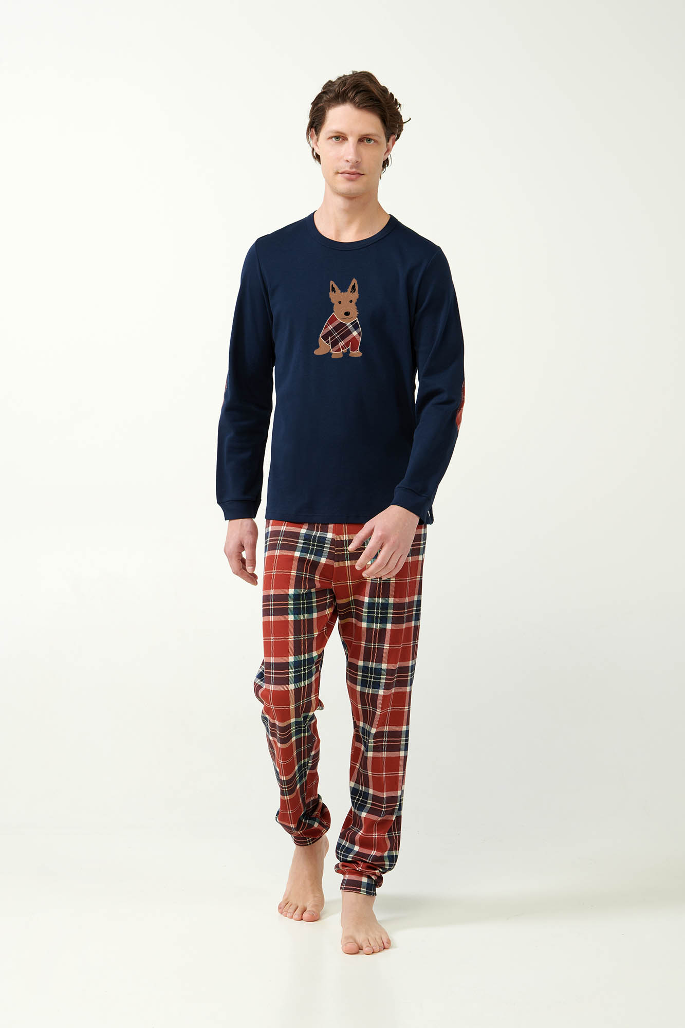 Χριστουγεννιάτικες Ανδρικές Πυτζάμες με Ταρτάν Μοτίβο