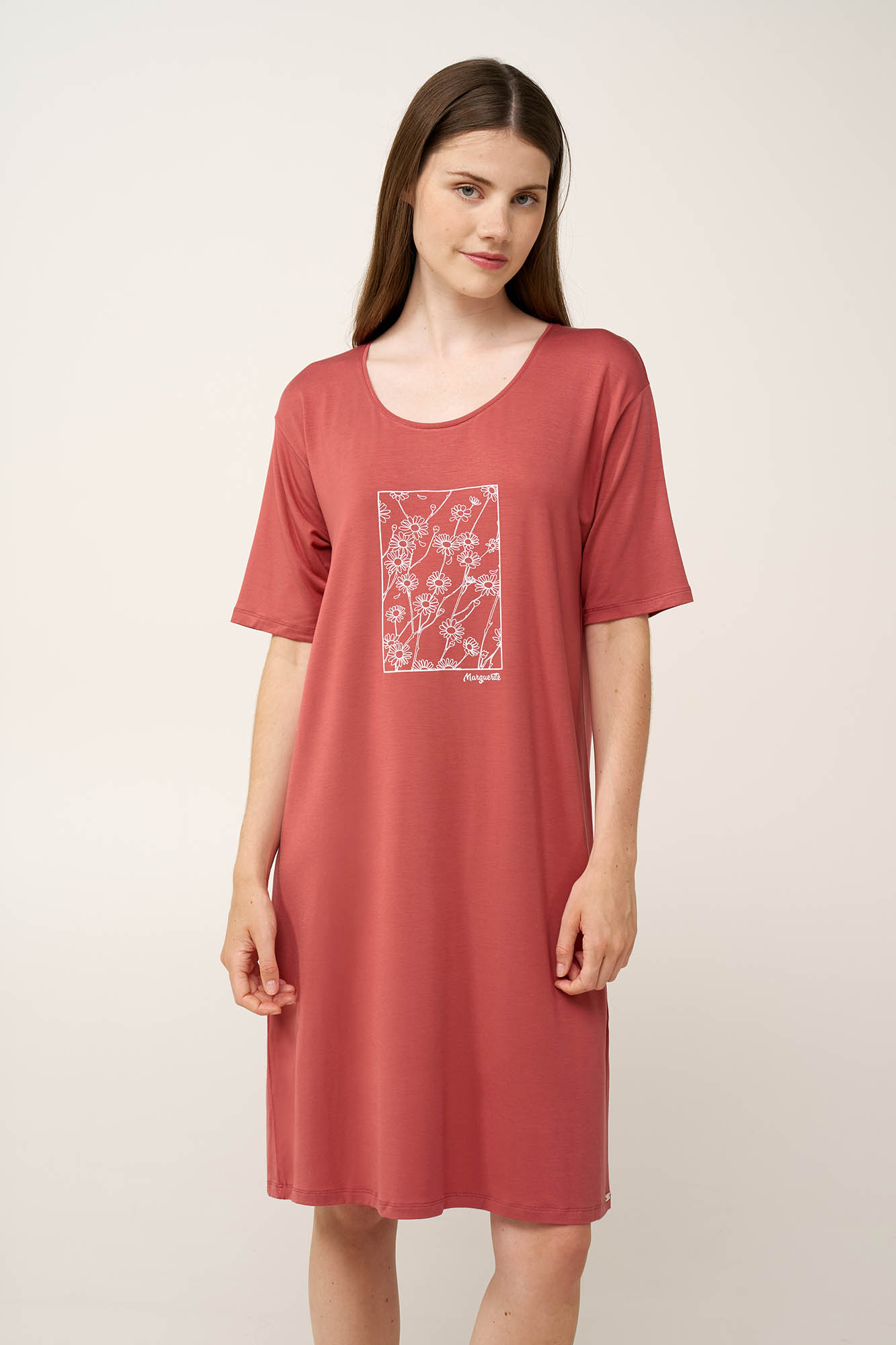 Νυχτικό Micromodal με Κοντό Μανίκι