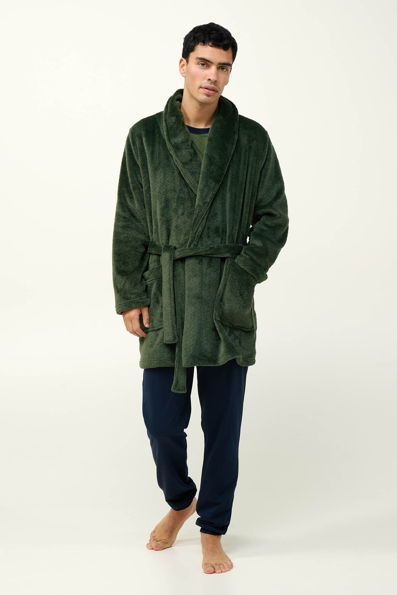 Ανδρική Σταυρωτή Ρόμπα Fleece