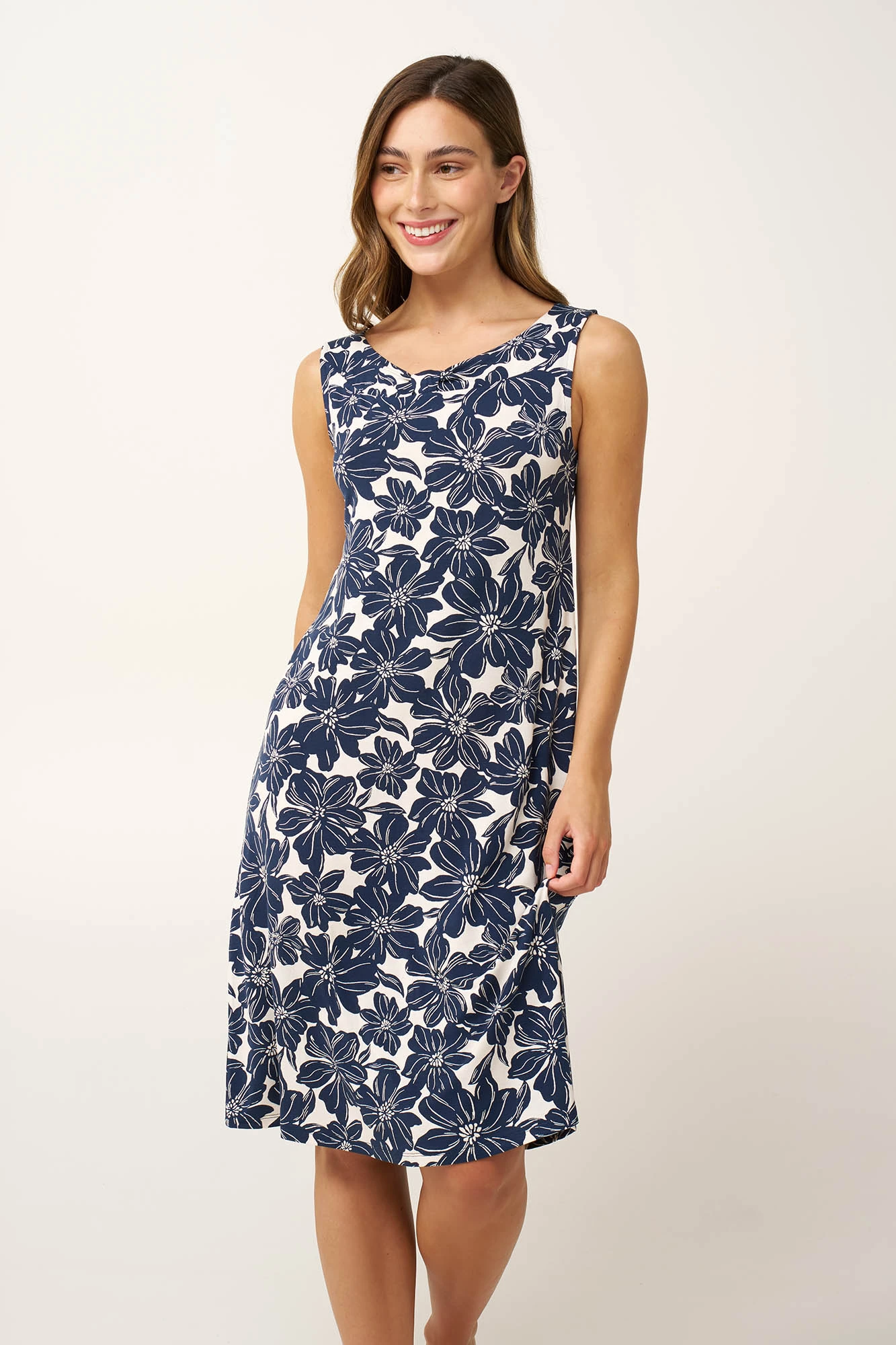 Micromodal Αμάνικο Φλοράλ Νυχτικό