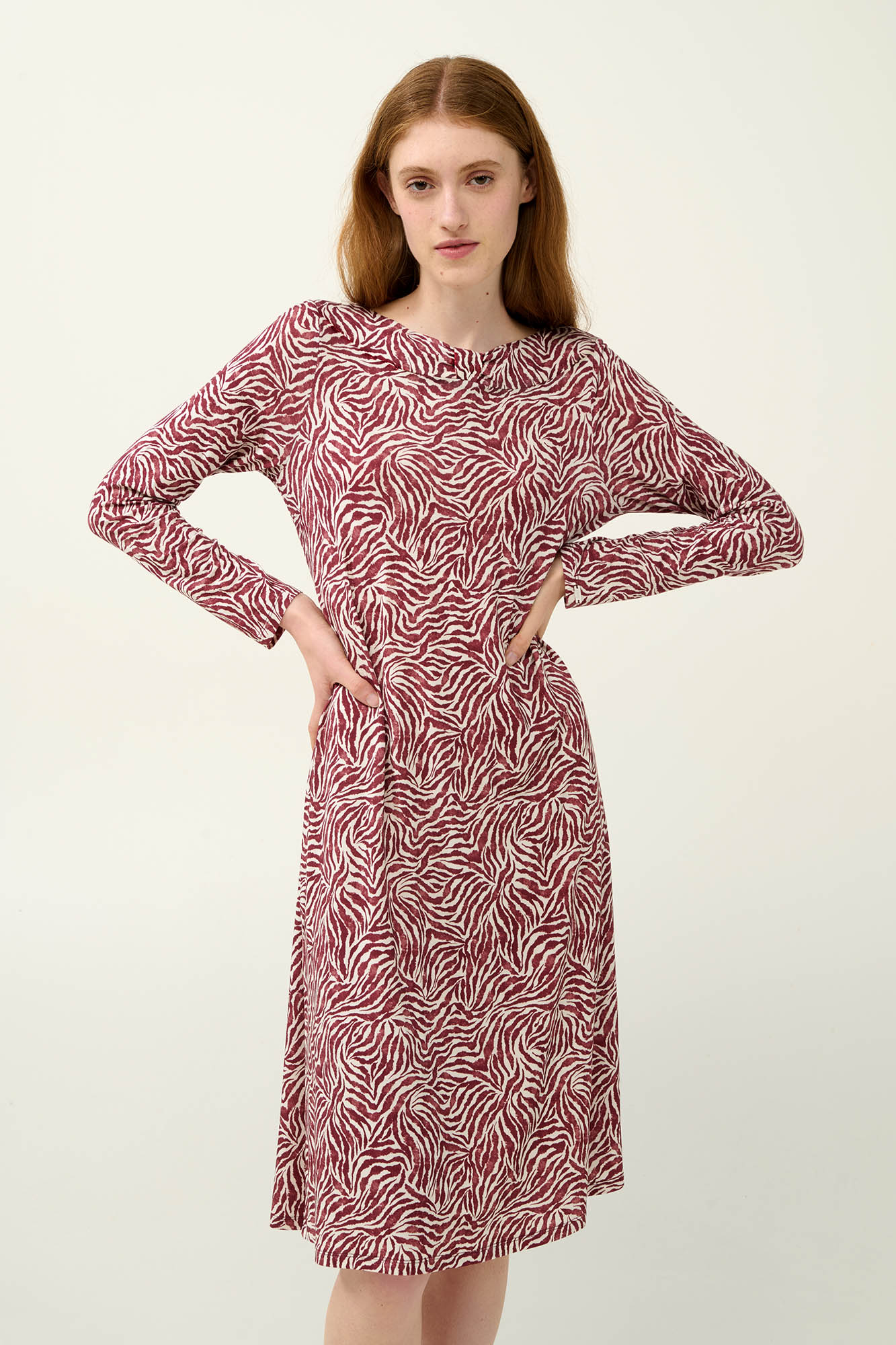 Χειμερινό Micromodal Νυχτικό με Μοτίβο Ζέβρα