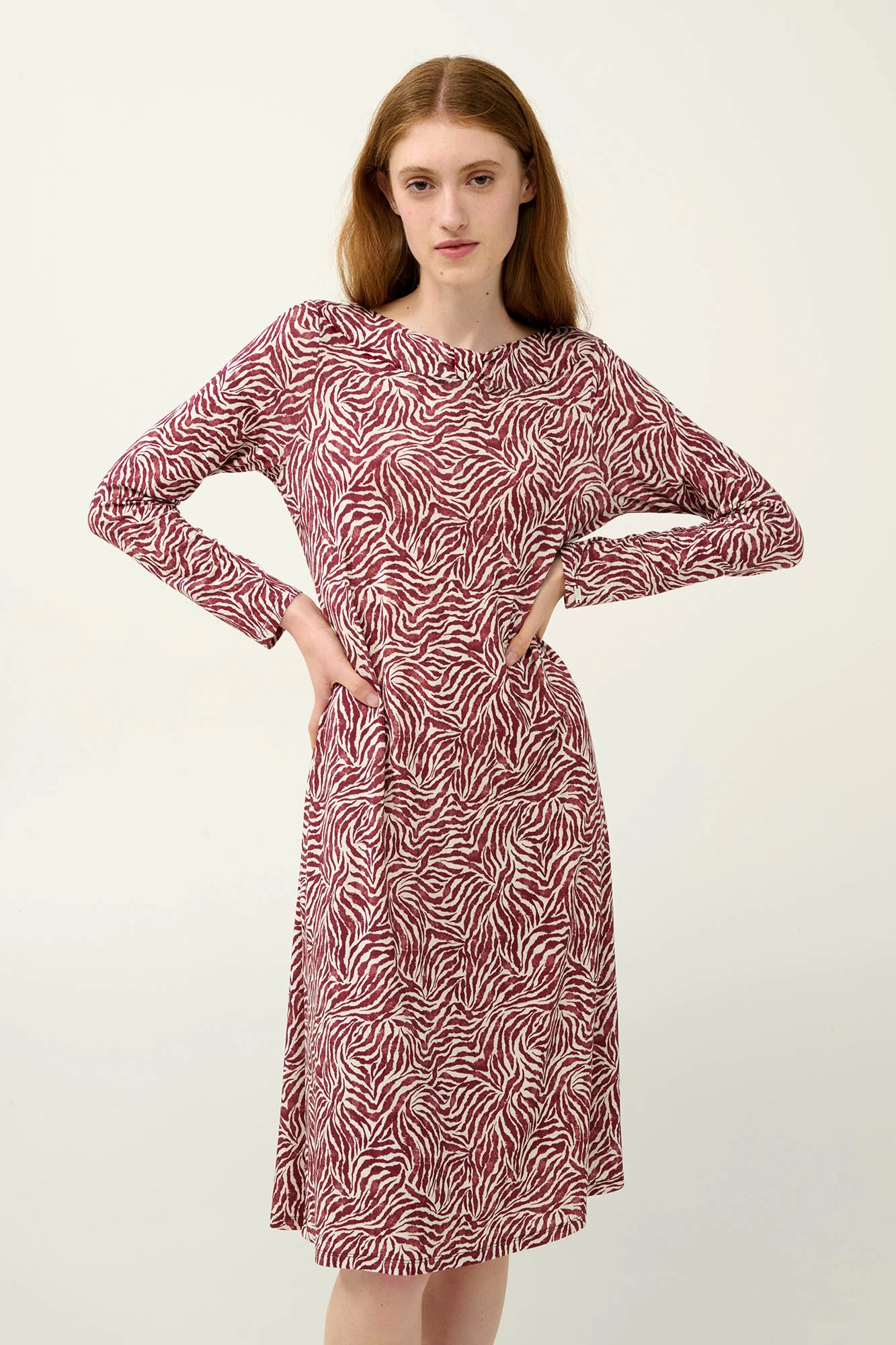 Χειμερινό Micromodal Νυχτικό με Μοτίβο Ζέβρα