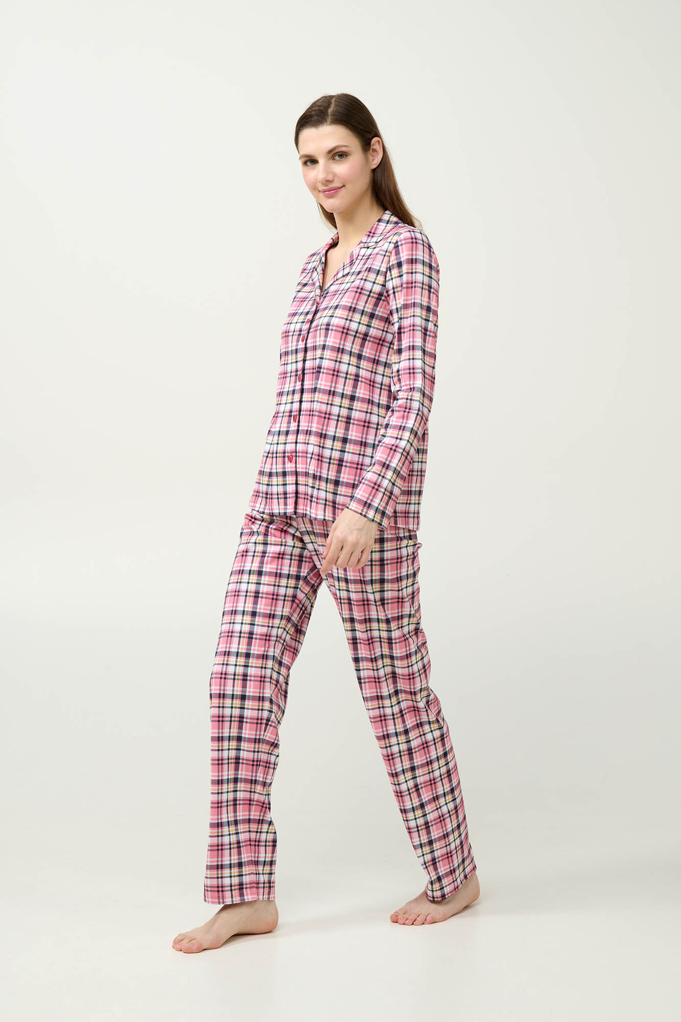 Κουμπωτή Καρό Γυναικεία Πυτζάμα