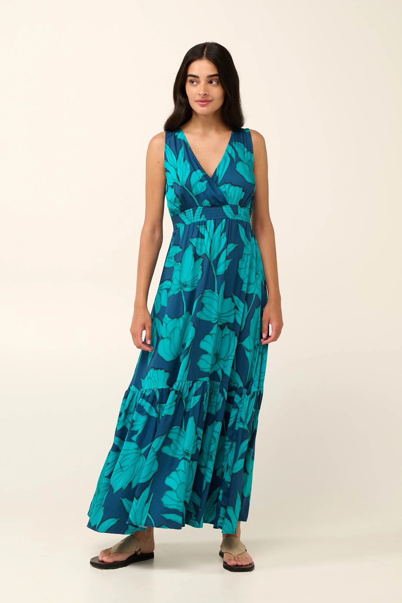 Καλοκαιρινό Maxi Floral Φόρεμα από Ποπλίνα – Αέρινο & Κομψό