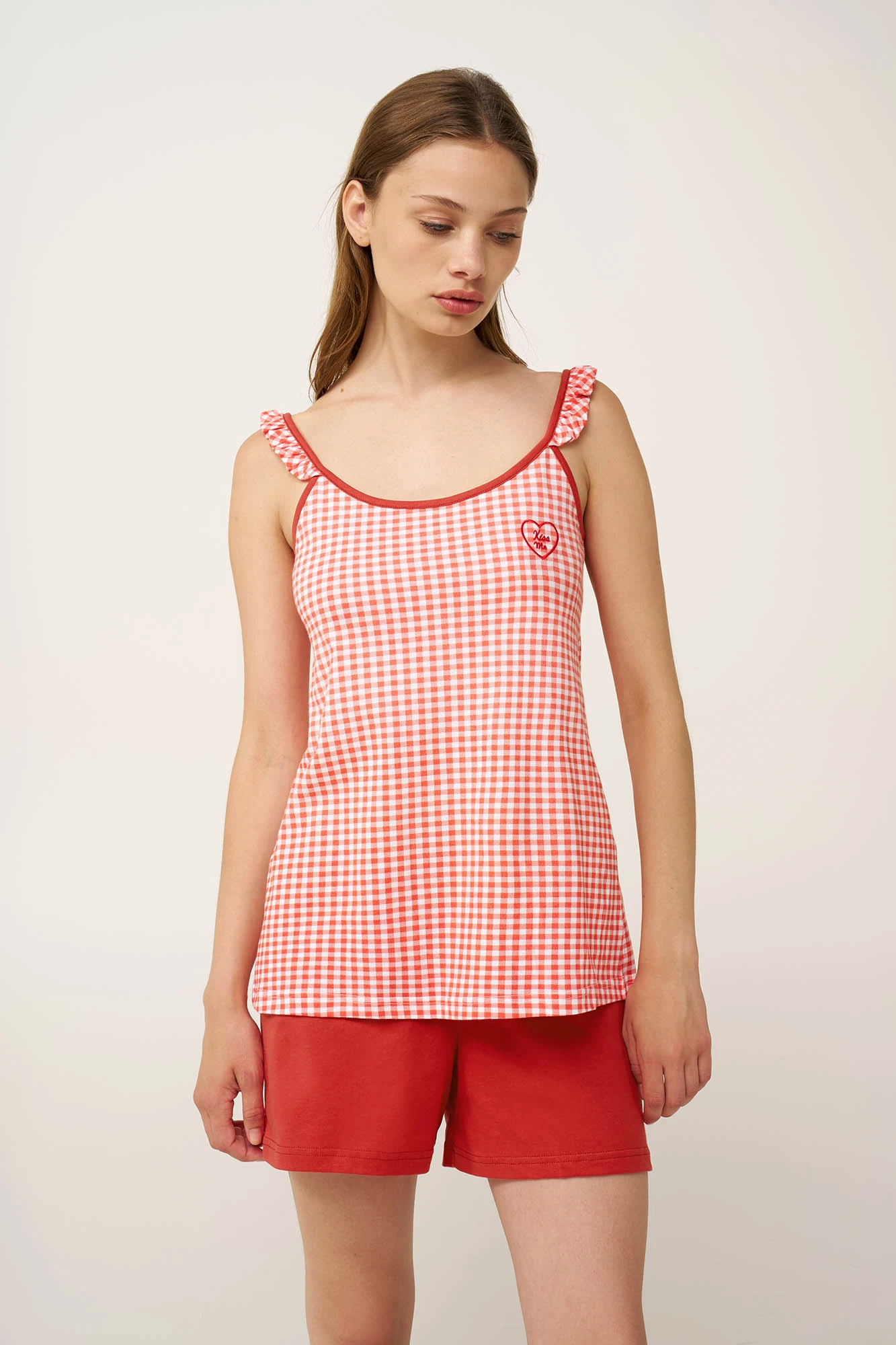 1_0360920673 Βαμβακερό Καρό Baby Doll