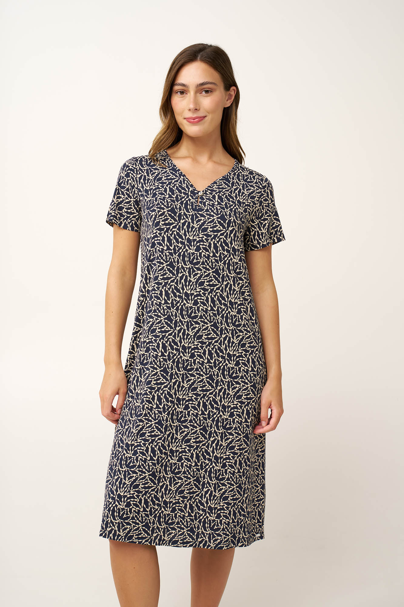 Micromodal Φλοράλ Νυχτικό με V