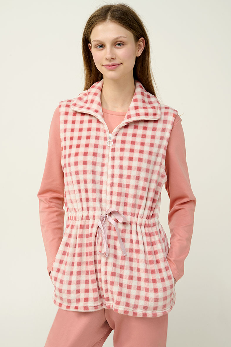 Γυναικείο Καρό Fleece Γιλέκο