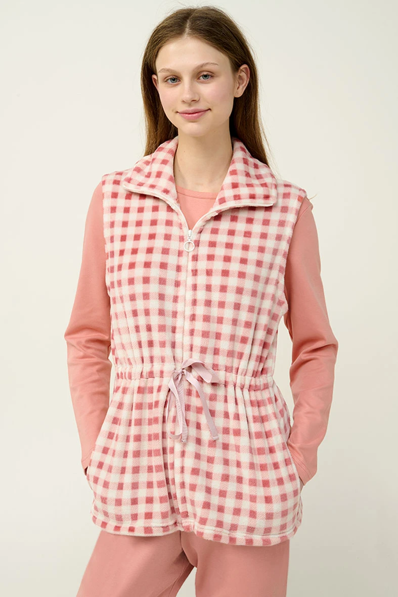 Γυναικείο Καρό Fleece Γιλέκο