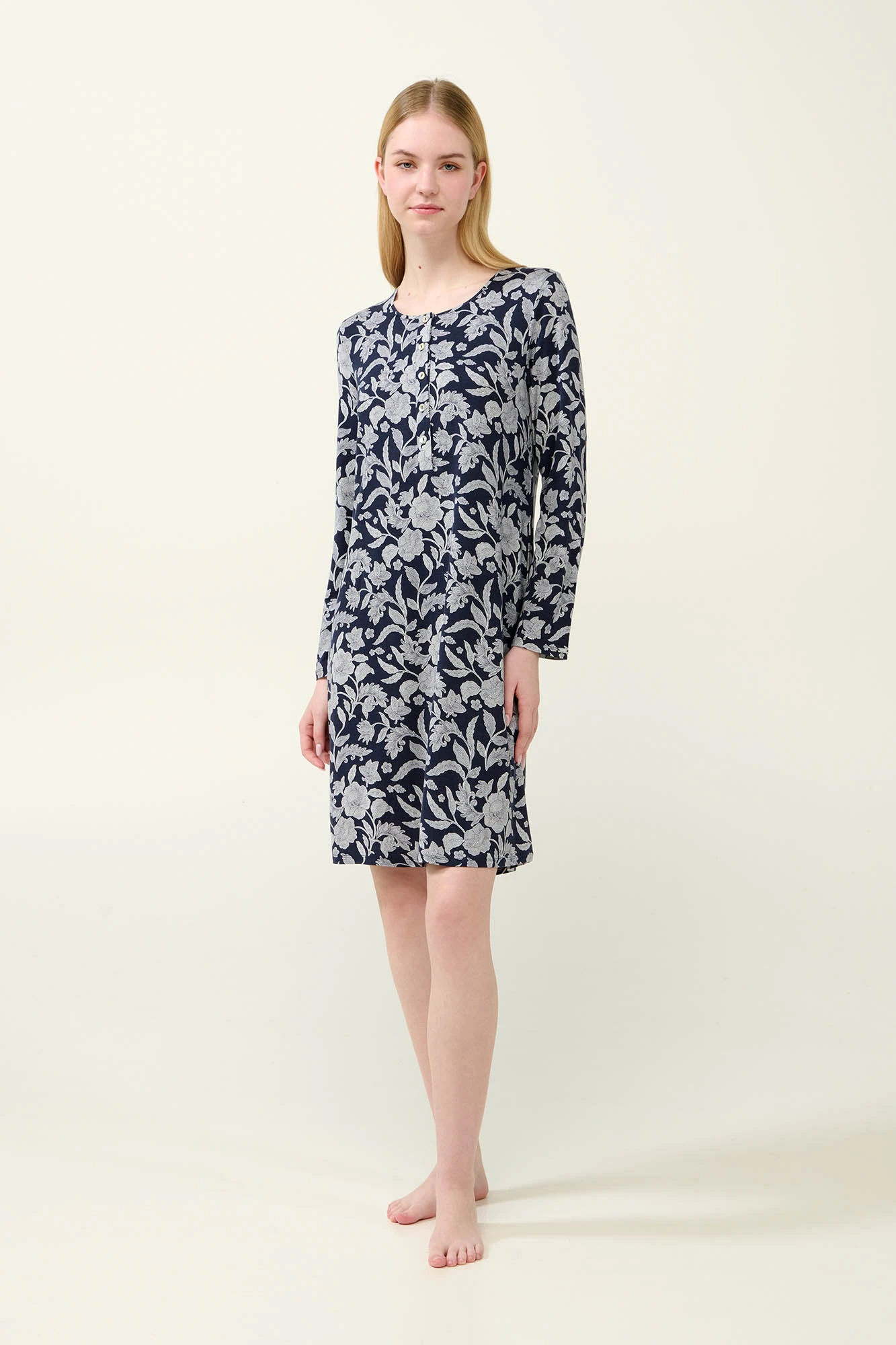 Micromodal Φλοράλ Νυχτικό με Πατιλέτα