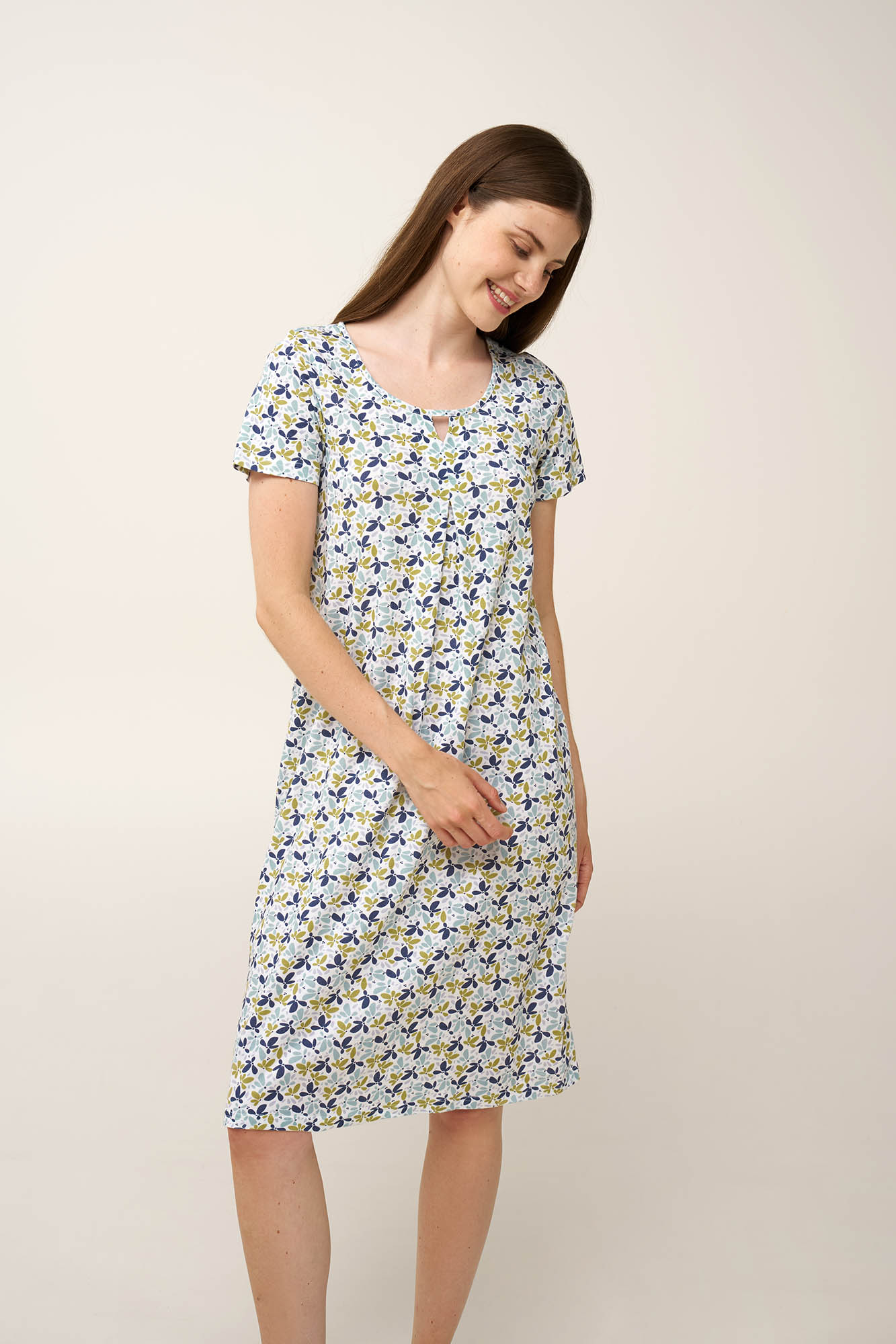 Βαμβακερό Νυχτικό με Πιέτα