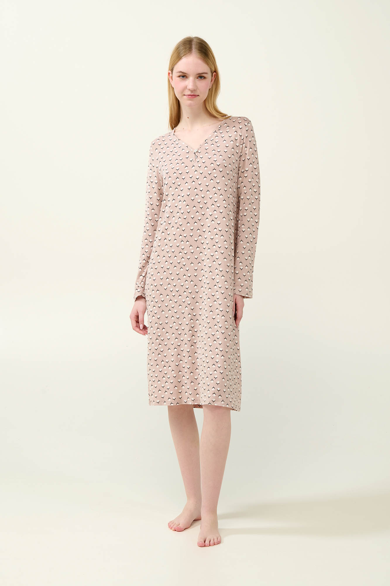 Χειμερινό Micromodal Φλοράλ Νυχτικό