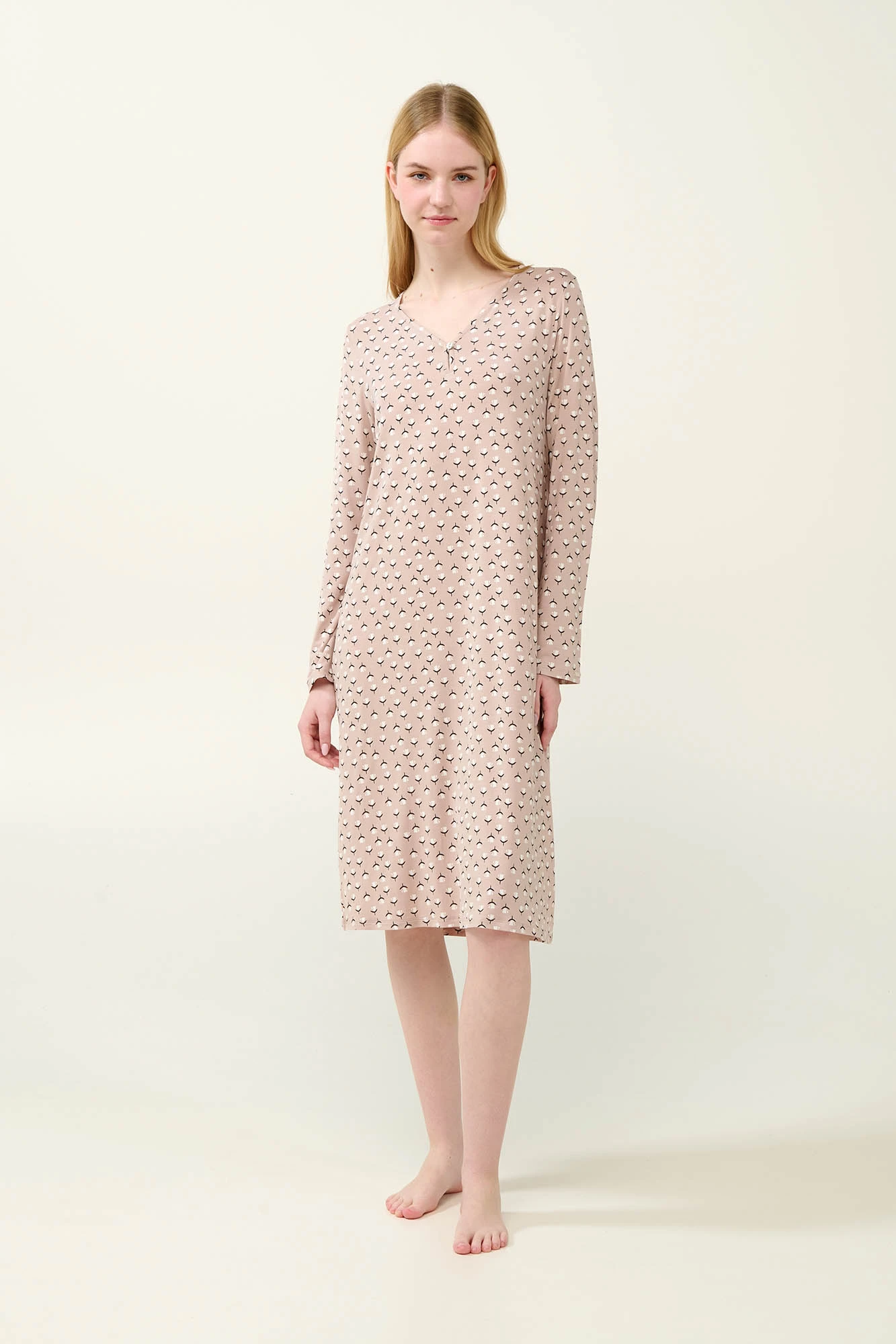 Χειμερινό Micromodal Φλοράλ Νυχτικό