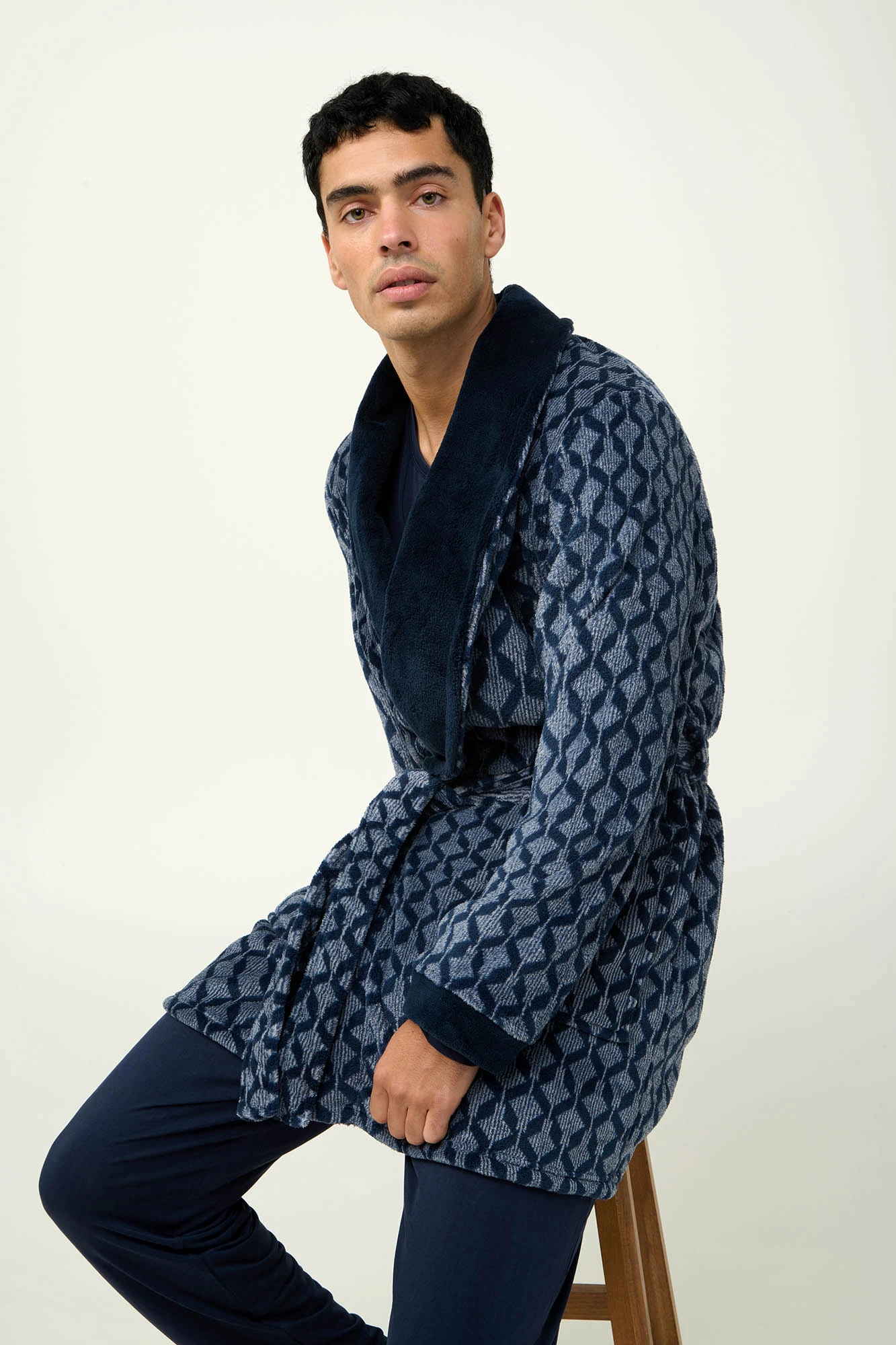 1_0408199437 Ανδρική Σταυρωτή Fleece Ρόμπα