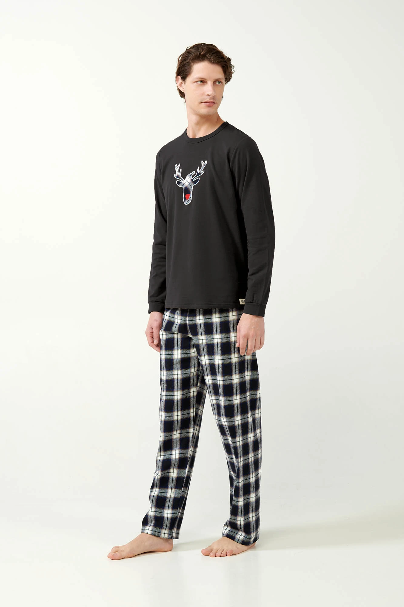 Ανδρικές Πυτζάμες Flannel με Ταρτάν Μοτίβο