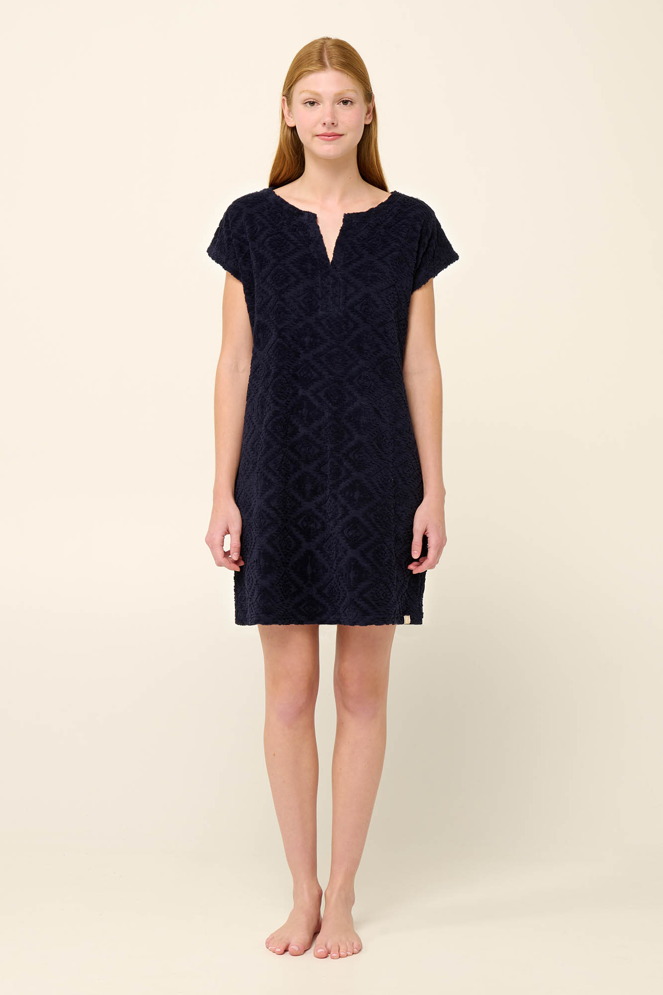 Μονόχρωμο Frottee Φόρεμα Θαλάσσης