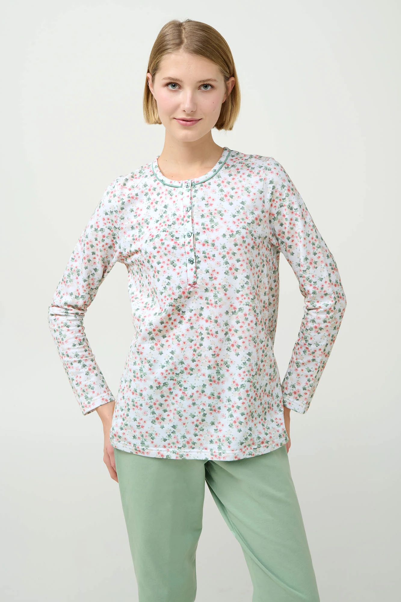 1_0420805078 Βαμβακερή Γυναικεία Πυτζάμα με Πατιλέτα