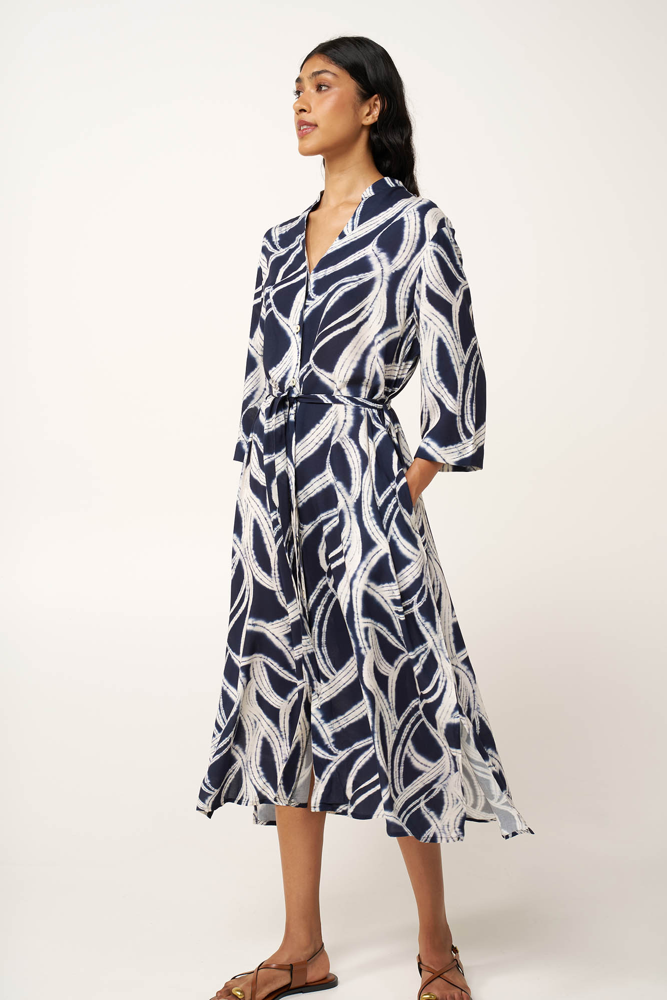 Καλοκαιρινό Κουμπωτό Μακρύ Φόρεμα από ποπλίνα