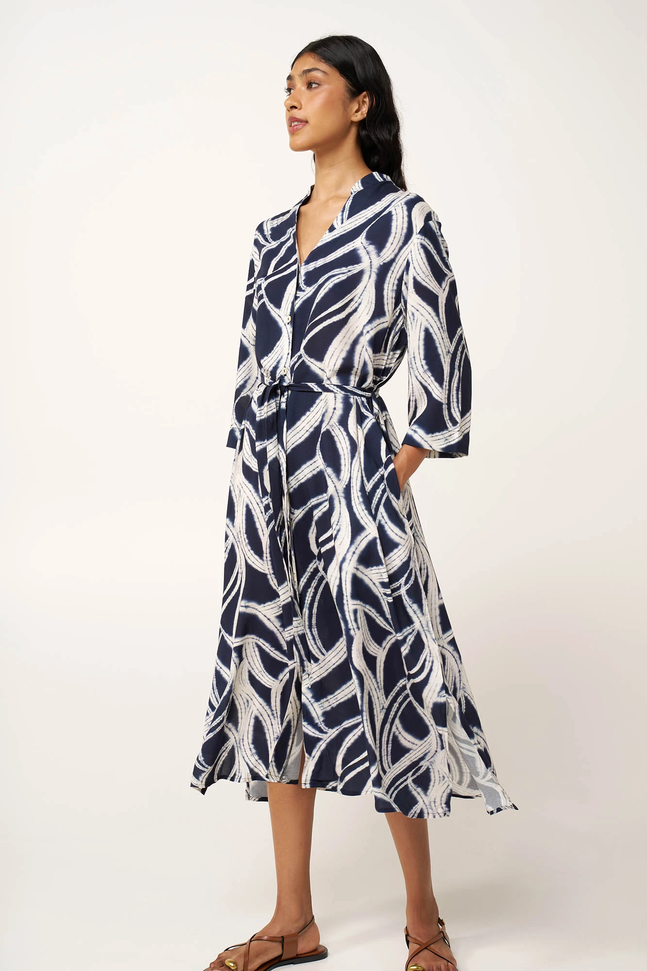 1_0423808156 Καλοκαιρινό Κουμπωτό Μακρύ Φόρεμα από ποπλίνα