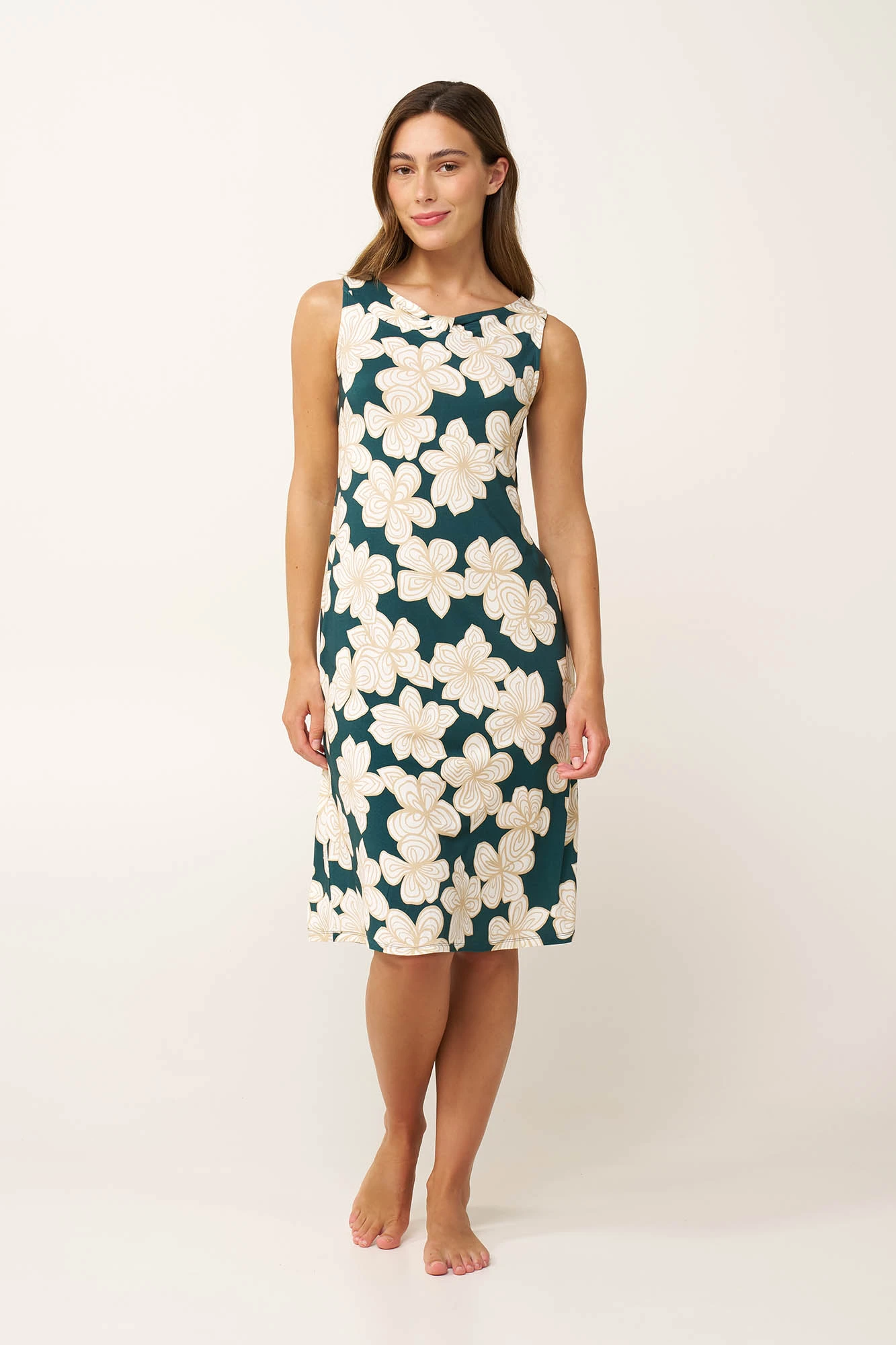 1_0434651023 Αμάνικο Φλοράλ Νυχτικό Micromodal