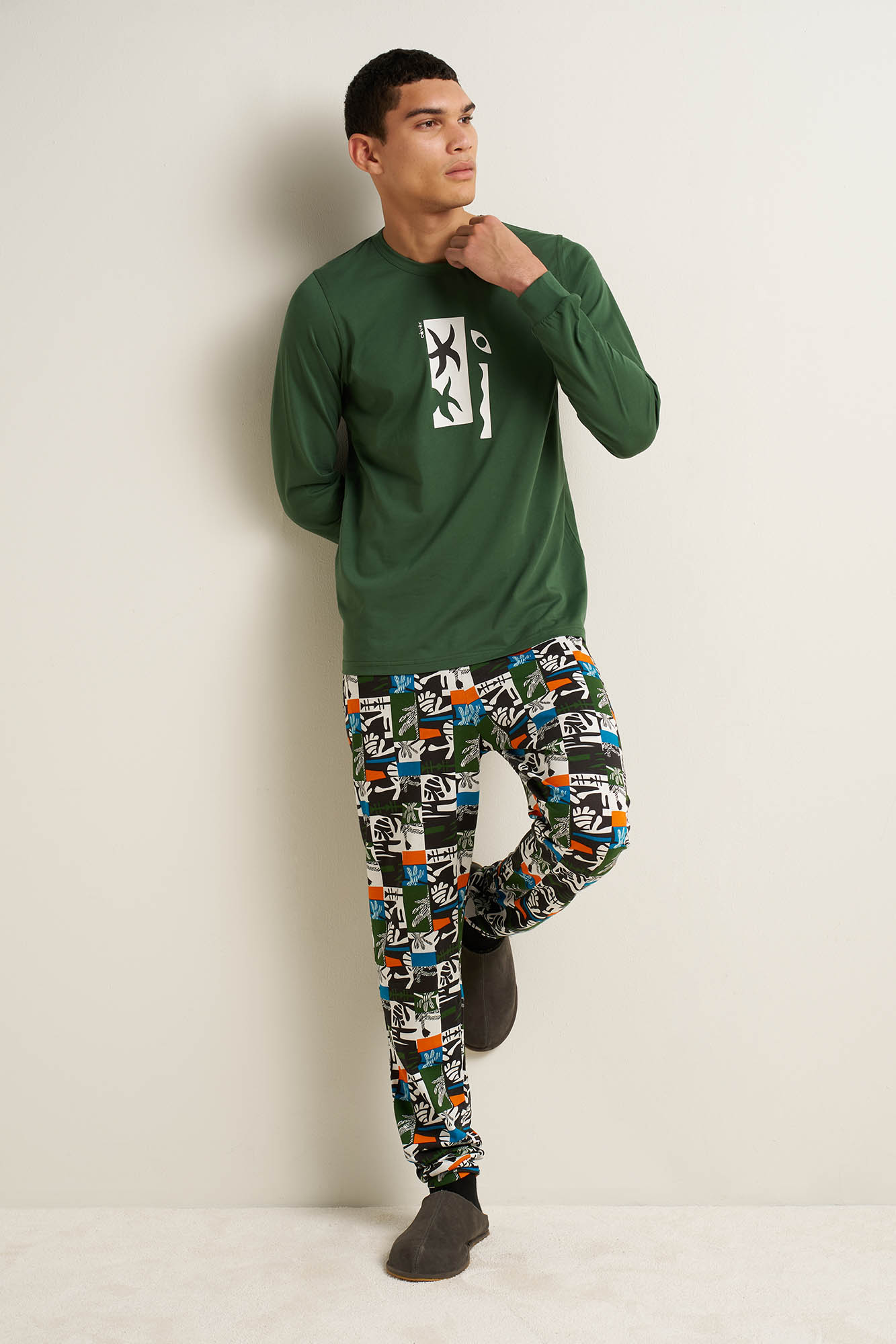 Ανδρική Βαμβακερή Πυτζάμα με Μανσέτες