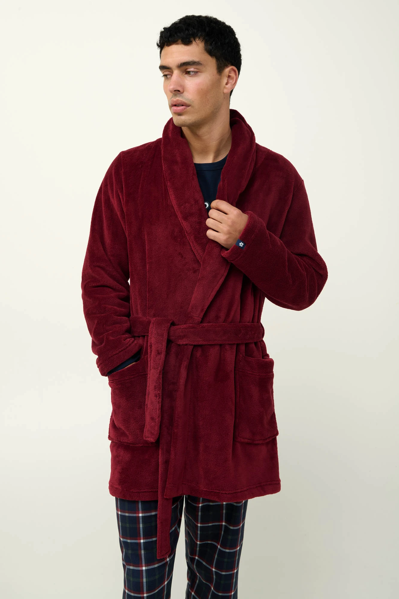 Μονόχρωμη Ανδρική Σταυρωτή Ρόμπα