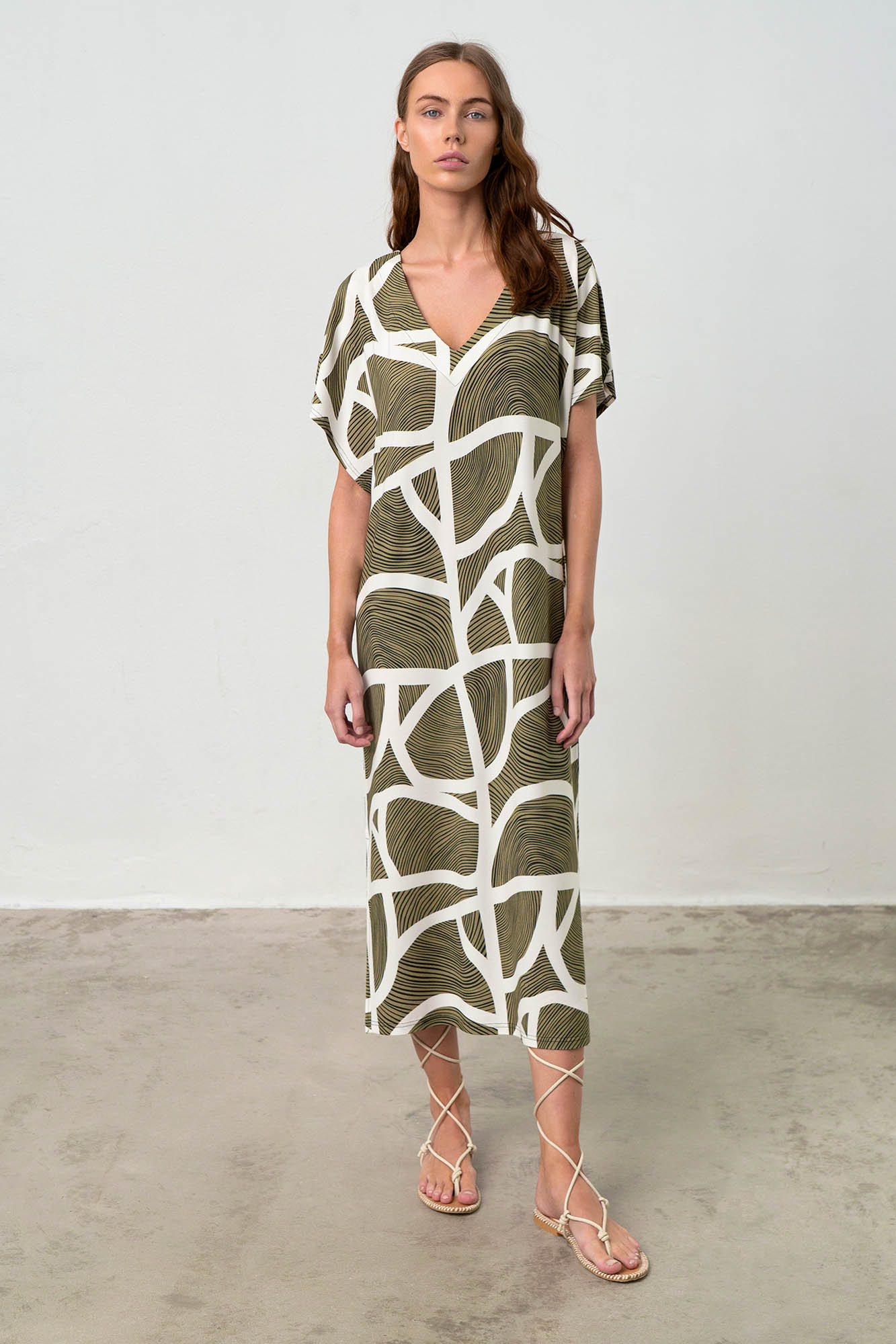 Μακρύ Εμπριμέ Φόρεμα