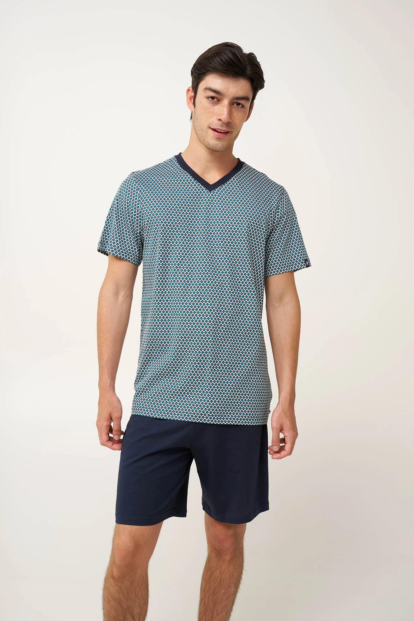 Ανδρική Πυτζάμα με Γεωμετρικό Μοτίβο