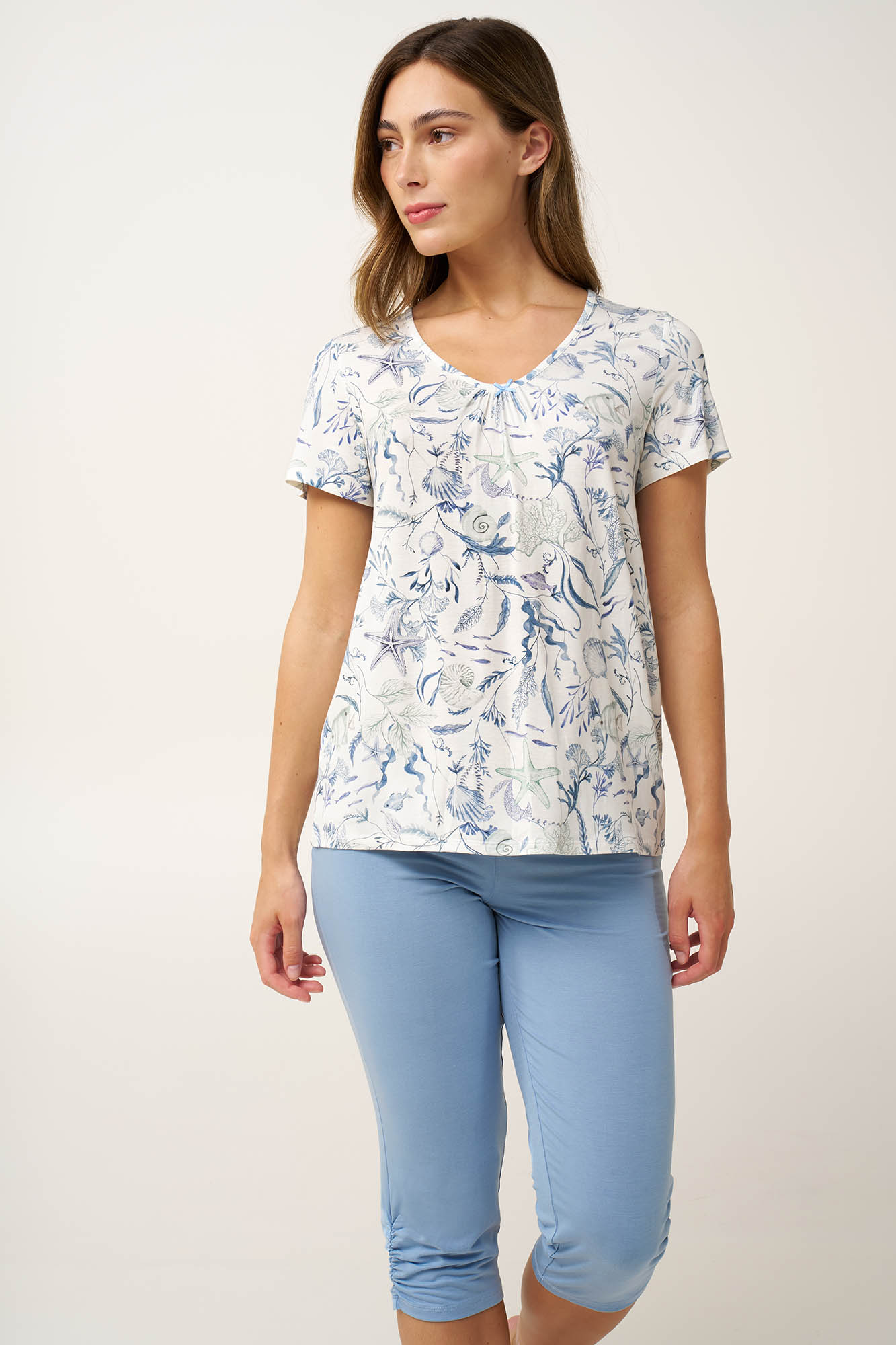 Γυναικεία Micromodal Πυτζάμα με Σούρες