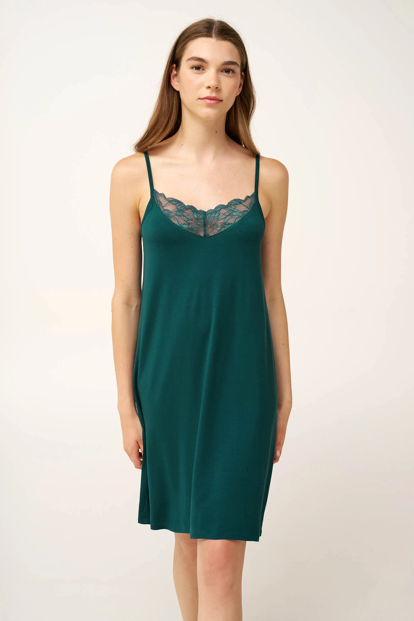 1_0483160871 Μονόχρωμο Νυχτικό Micromodal με Τιράντες