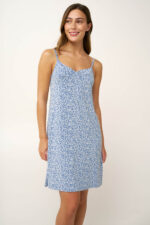 Φλοράλ Νυχτικό Micromodal με Τιράντες